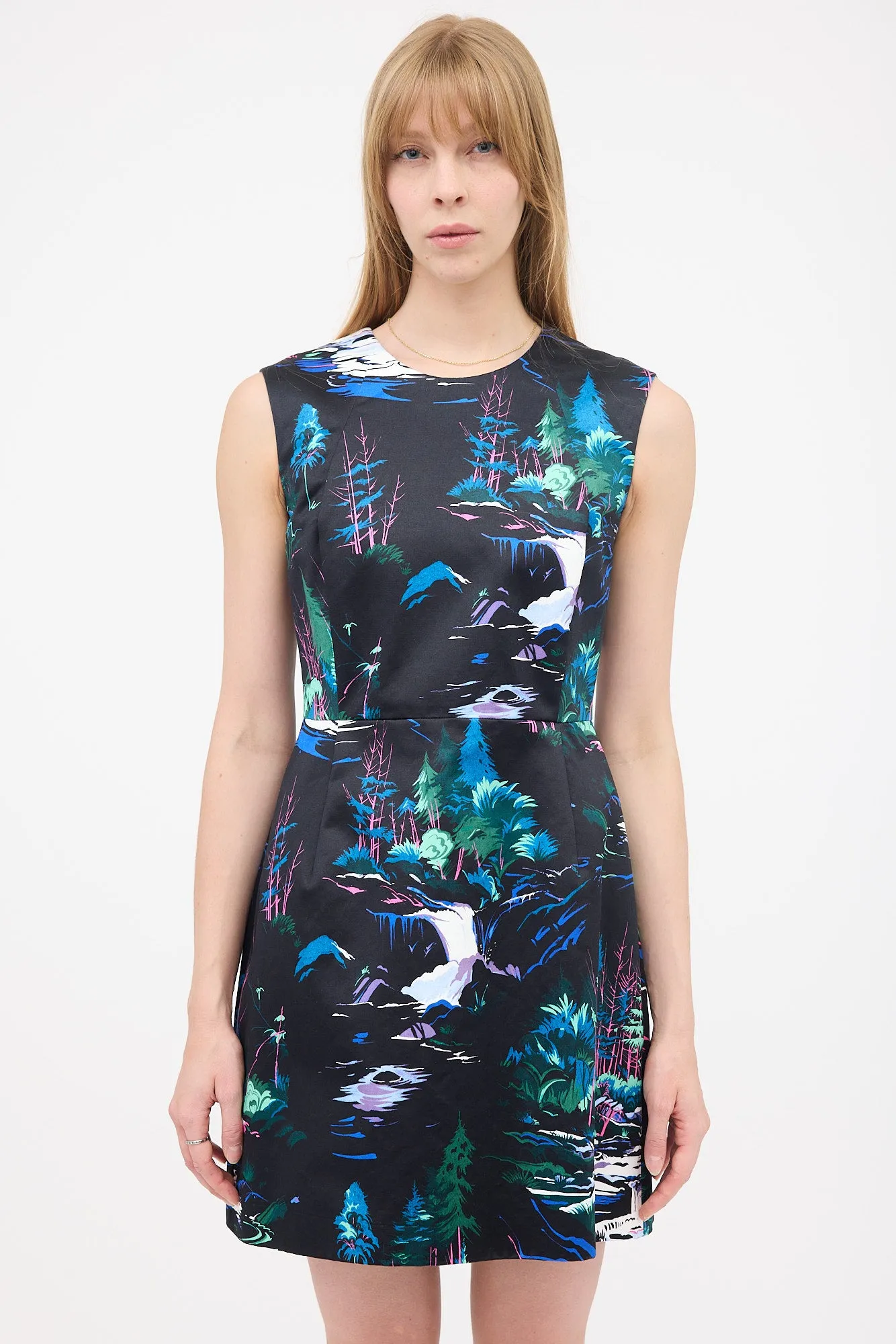 2014 Satin Forest Printed Dress sold by VSP Consignment product image thumbnail 5