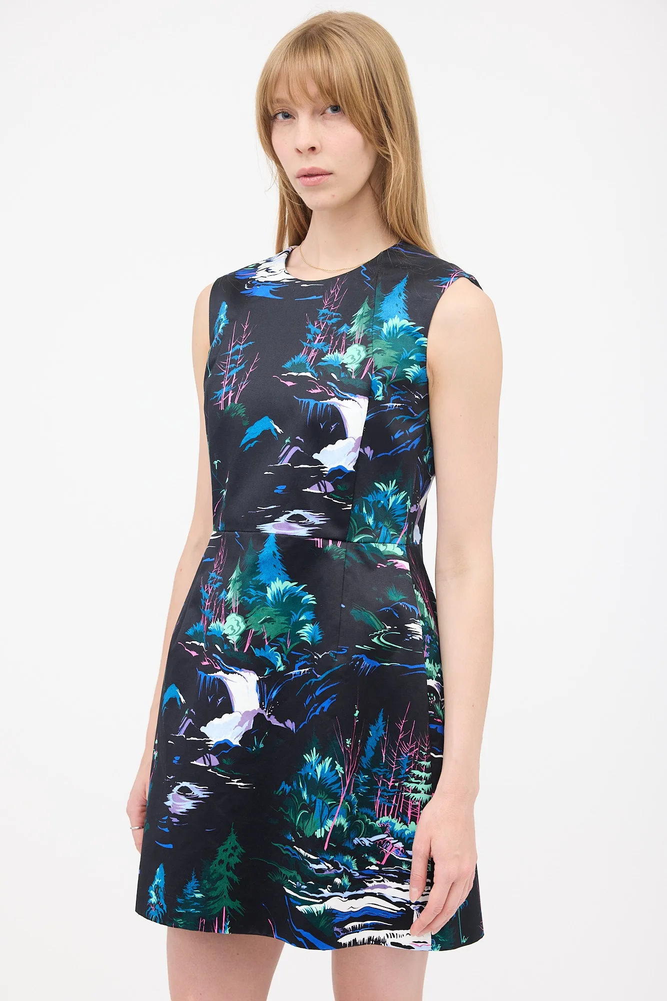 2014 Satin Forest Printed Dress sold by VSP Consignment product image thumbnail 2