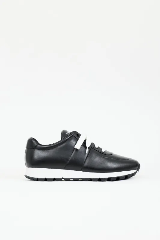 Leather Logo Sneaker made by Prada