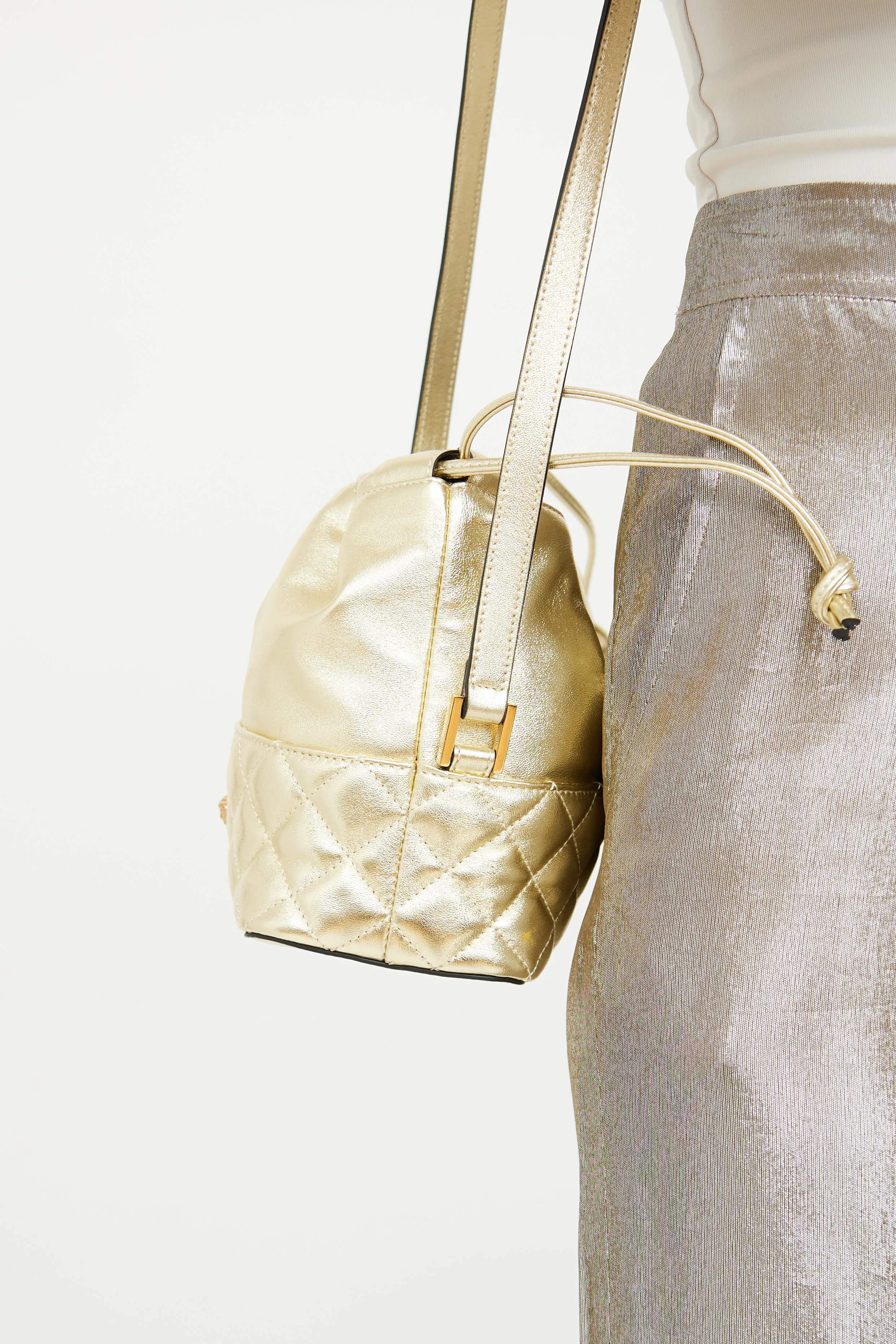 Medusa Drawstring Bucket Bag sold by VSP Consignment product image thumbnail 4