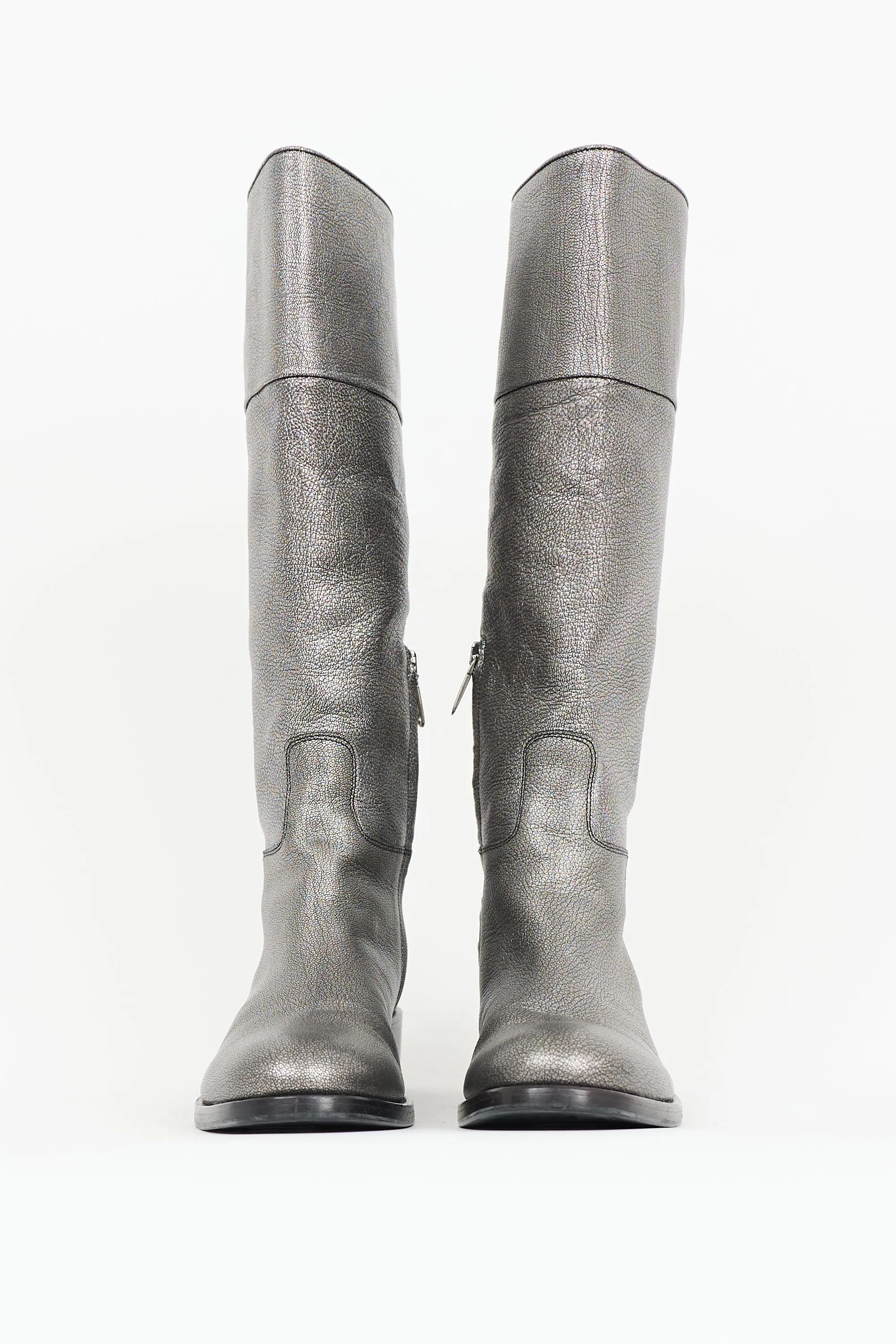 Metallic Leather Knee Boot sold by VSP Consignment product image thumbnail 3