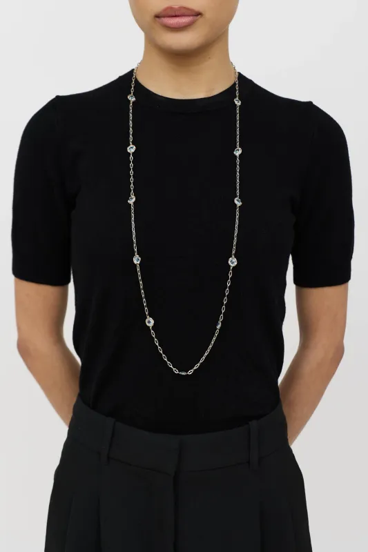 Sterling Silver 18K Station Topaz Necklace made by Tacori