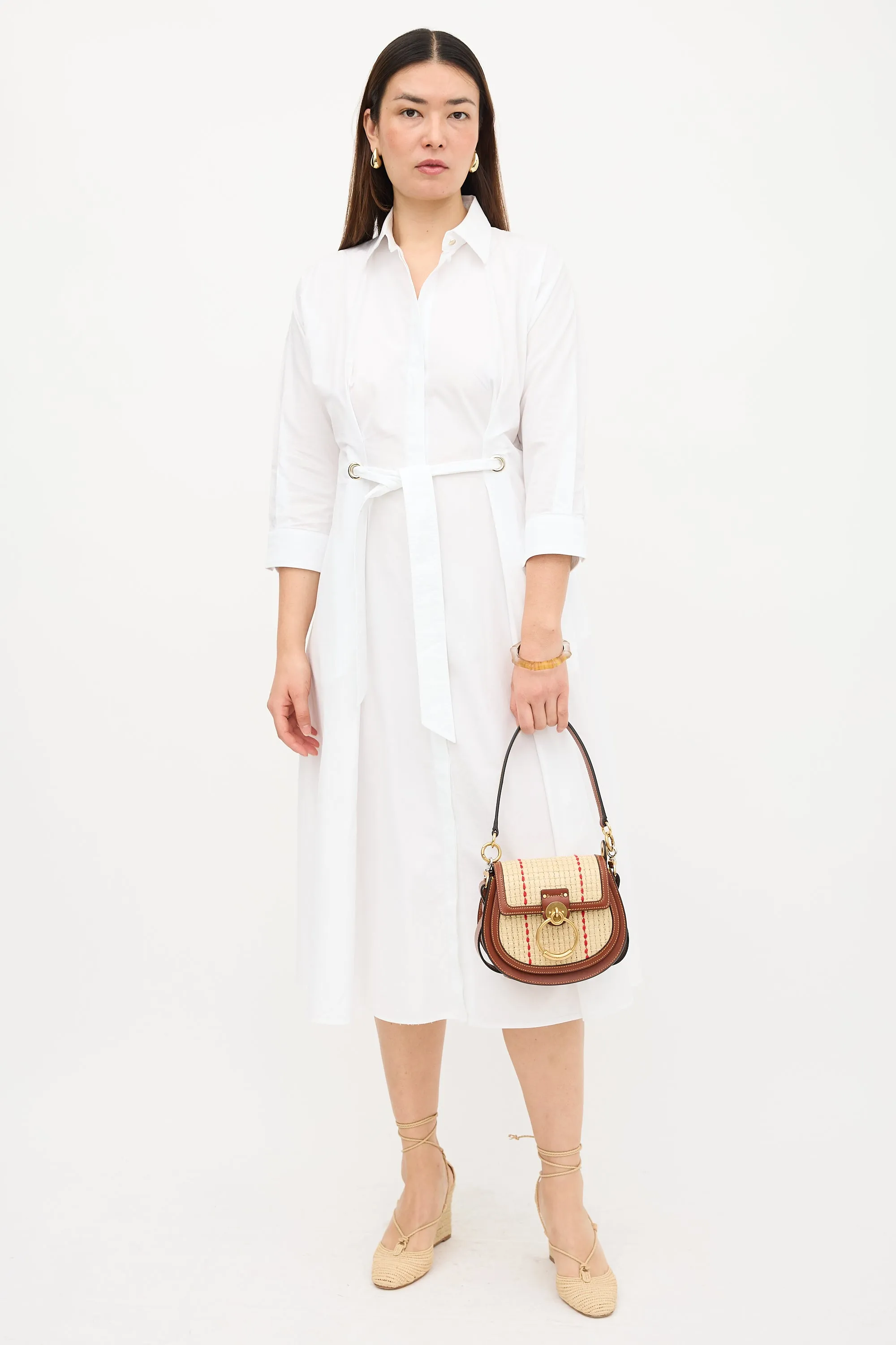 Leather & Raffia Small Tess Bag sold by VSP Consignment product image thumbnail 4