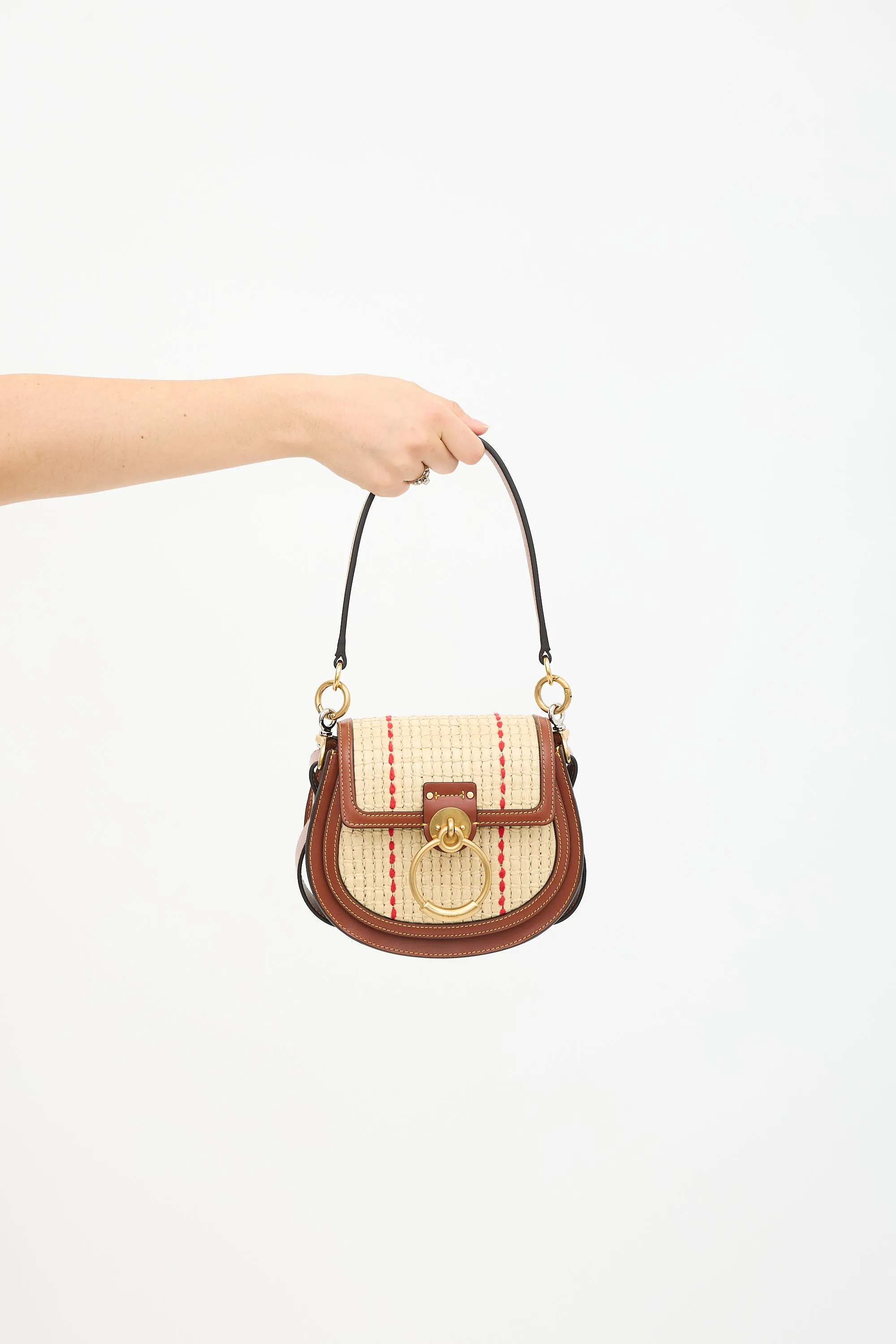 Leather & Raffia Small Tess Bag sold by VSP Consignment