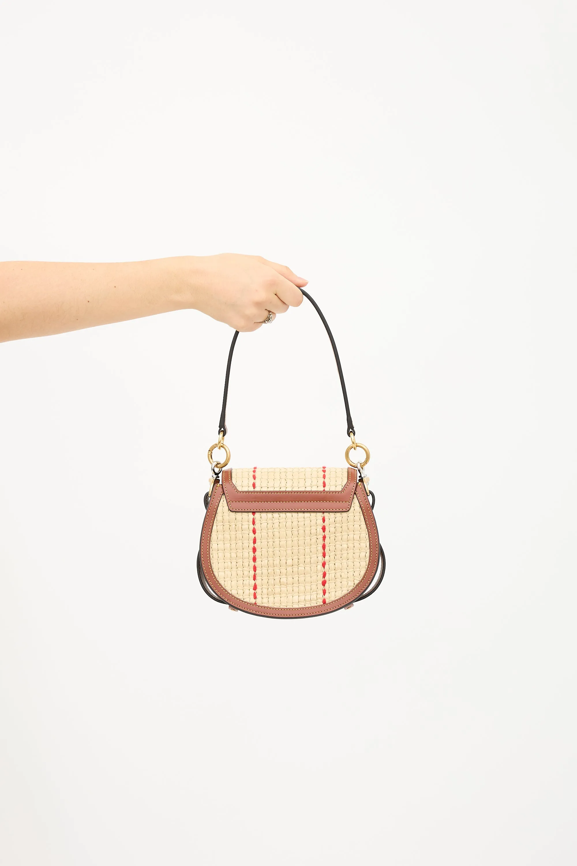 Leather & Raffia Small Tess Bag sold by VSP Consignment product image thumbnail 3