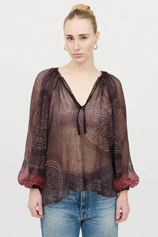 Sheer Patterned Blouse made by Ulla Johnson