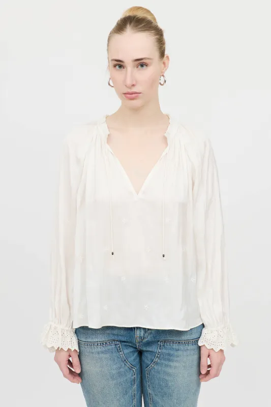 Embroidered Irene Blouse sold by VSP Consignment
