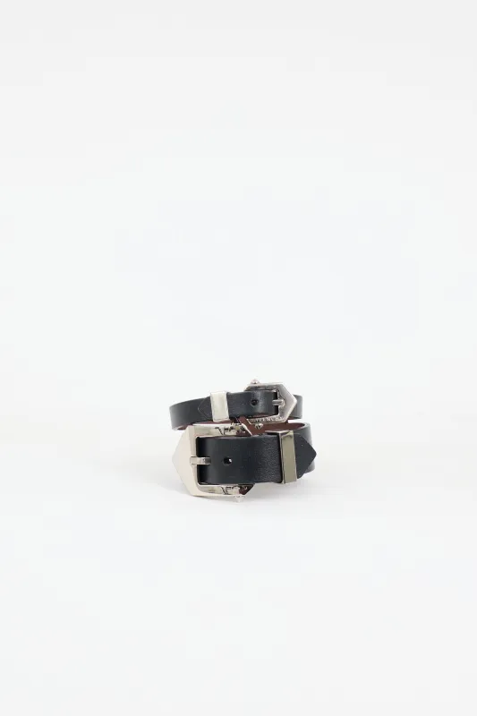 Leather Double Buckle Bracelet sold by VSP Consignment
