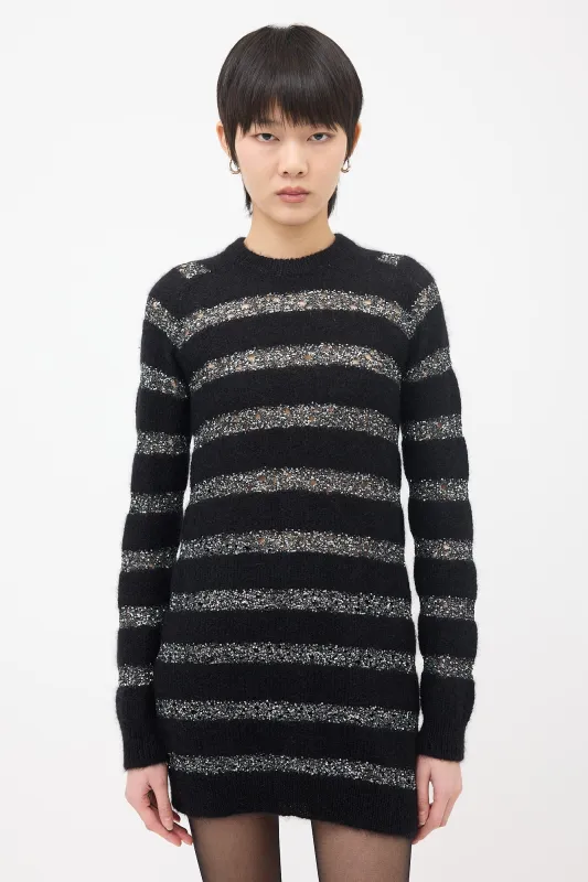Mohair Glitter Stripe Sweater sold by VSP Consignment