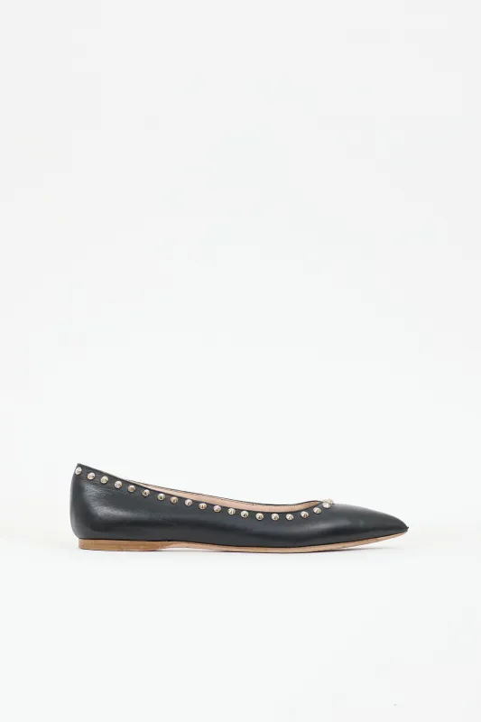 Leather Studded Ballet Flat sold by VSP Consignment