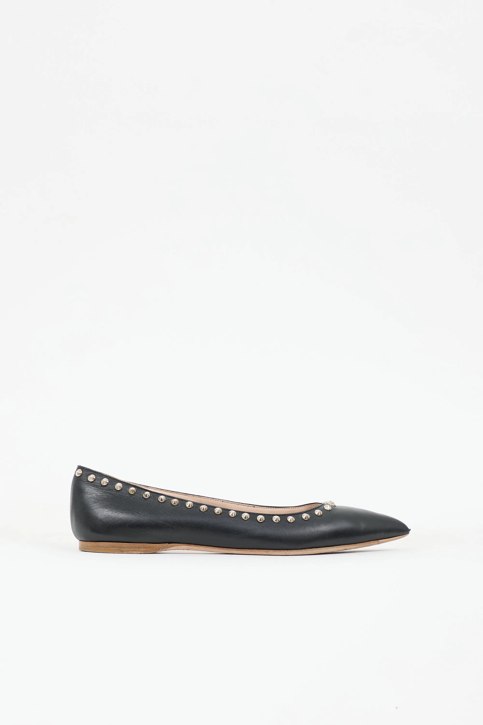 Leather Studded Ballet Flat sold by VSP Consignment