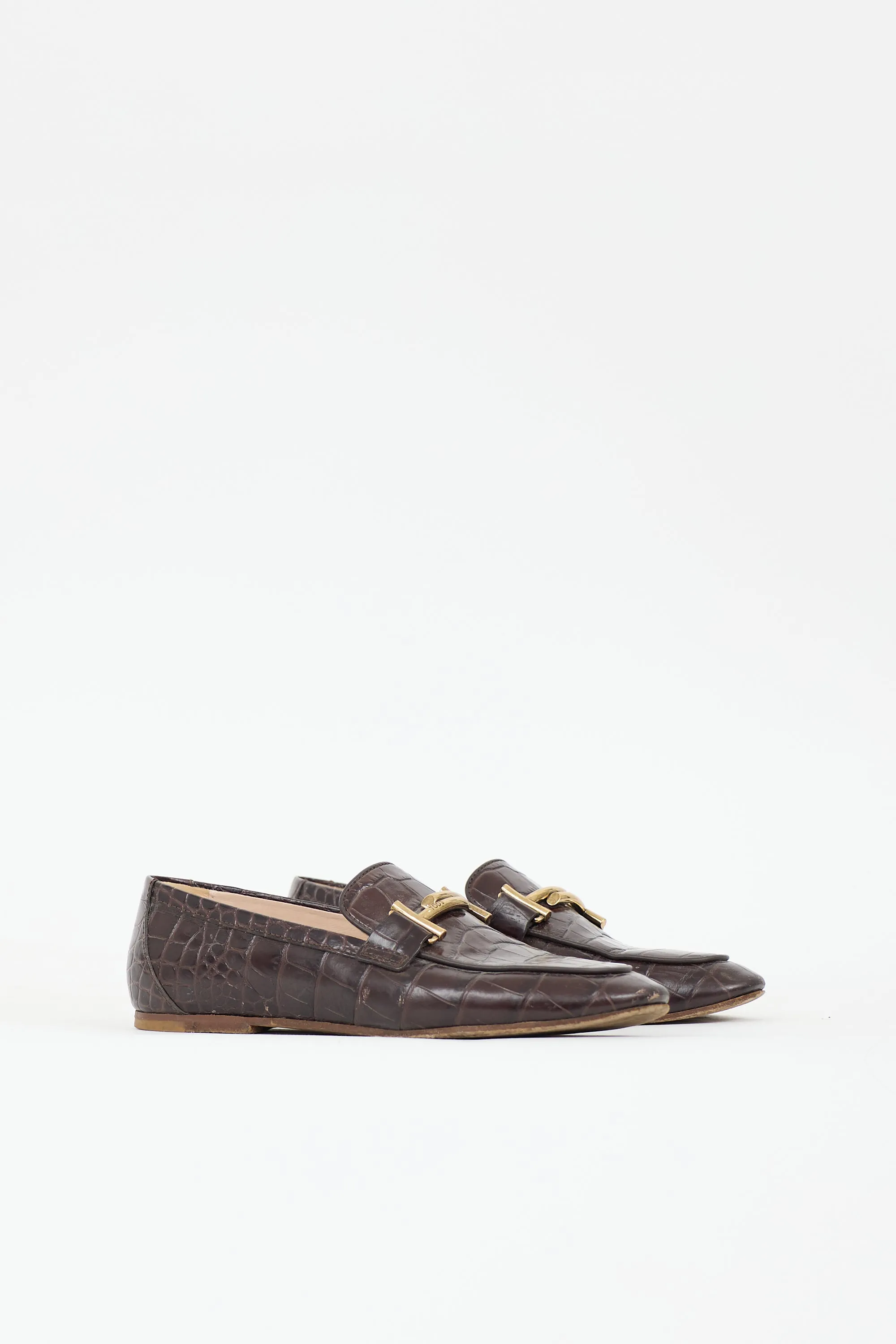 Embossed Leather Double T Loafer sold by VSP Consignment product image thumbnail 3