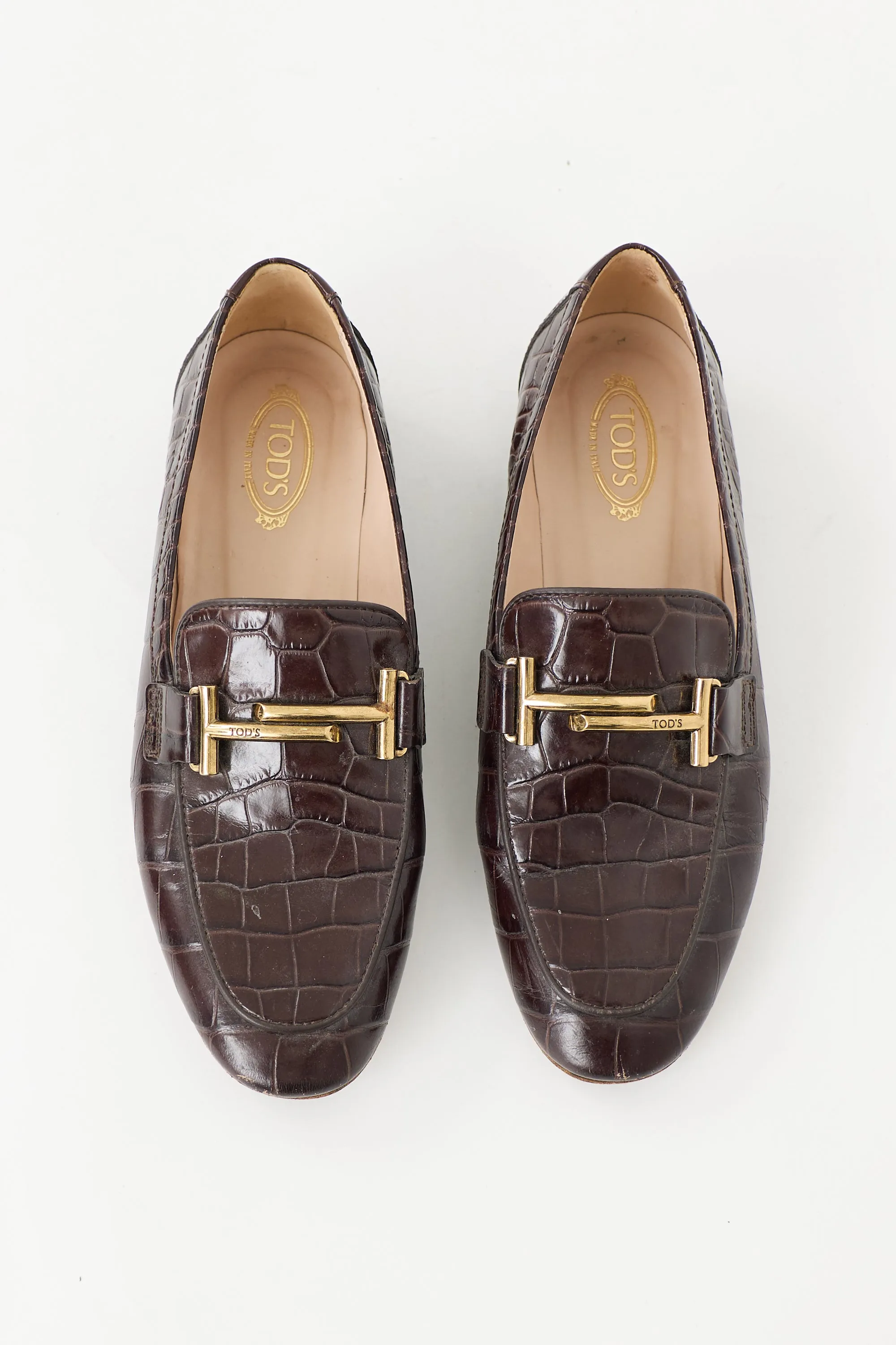 Embossed Leather Double T Loafer sold by VSP Consignment product image thumbnail 2