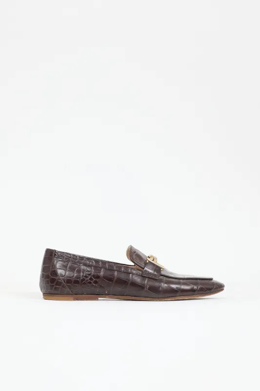 Embossed Leather Double T Loafer sold by VSP Consignment