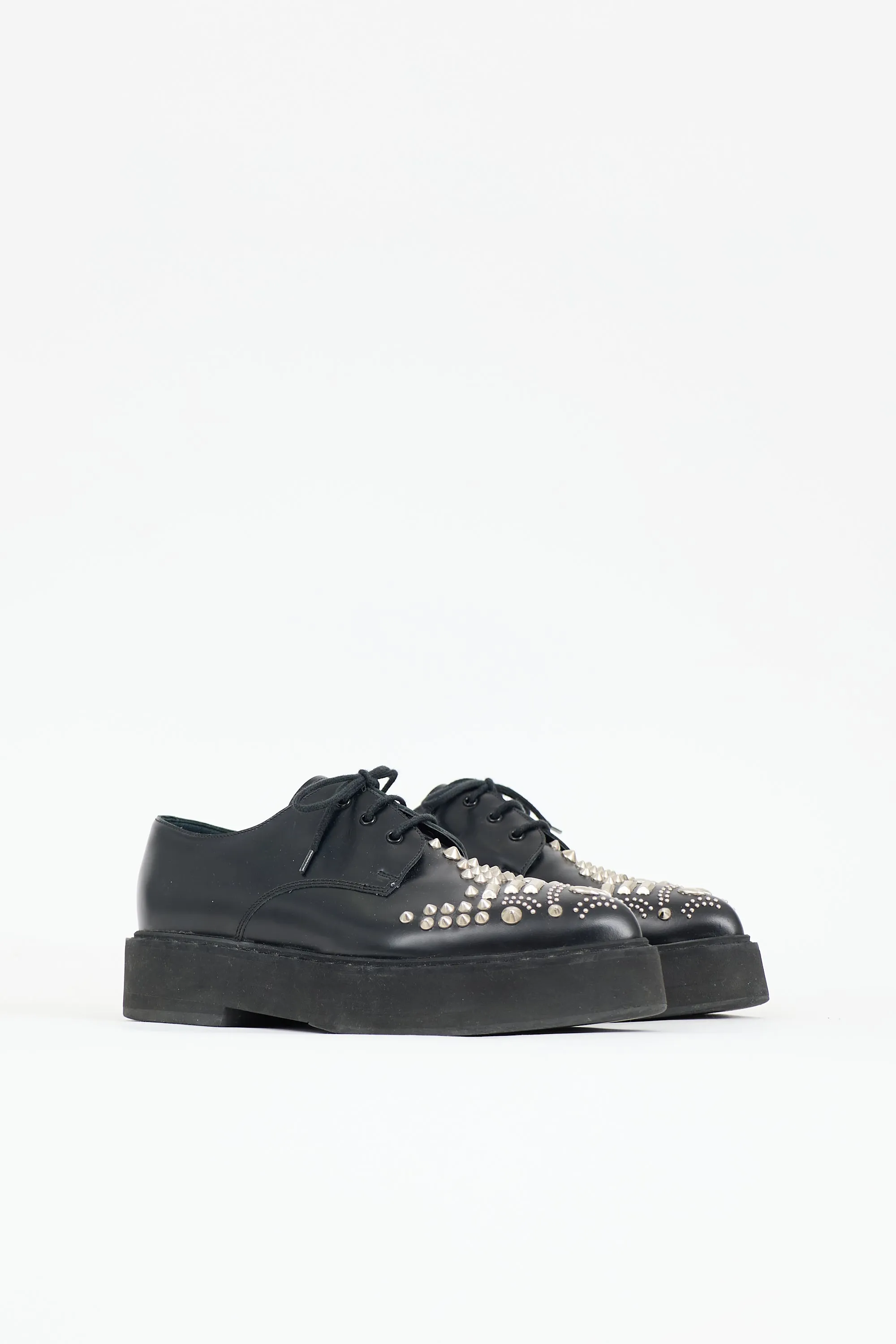 Leather Studded Platform Derby sold by VSP Consignment product image thumbnail 3