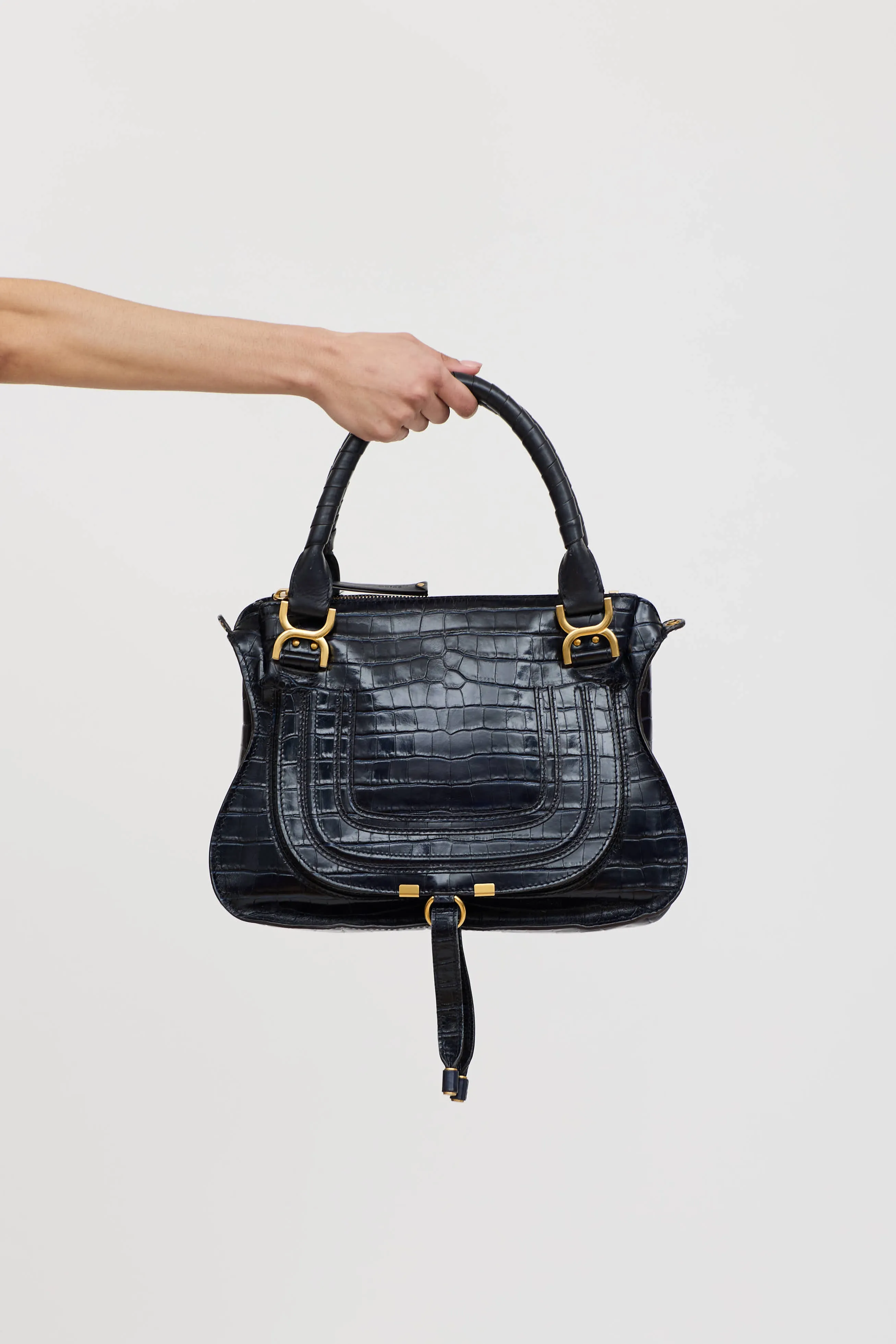 Embossed Marcie Double Carry Bag sold by VSP Consignment