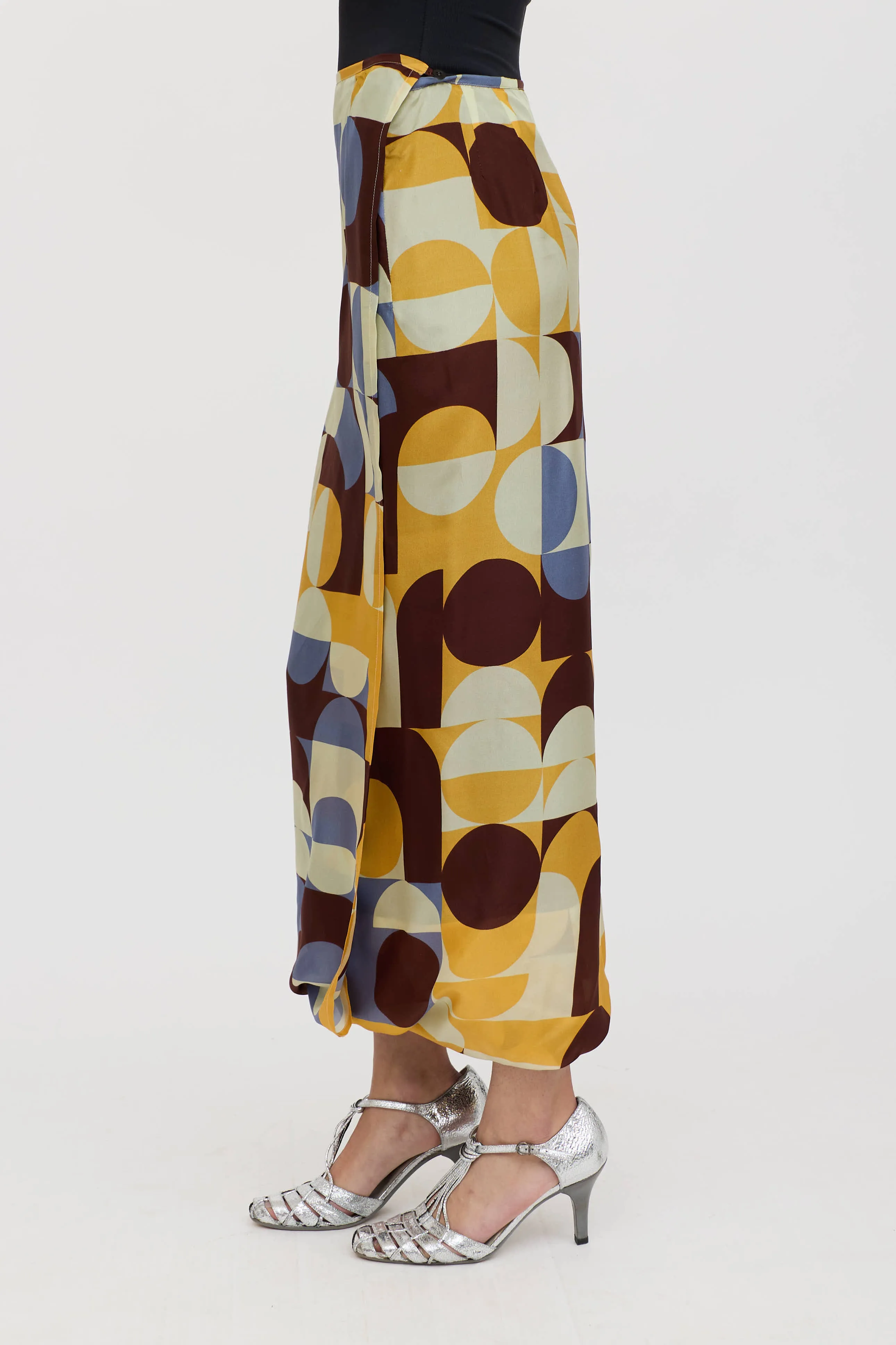 Silk Geometric Wrap Skirt sold by VSP Consignment product image thumbnail 3