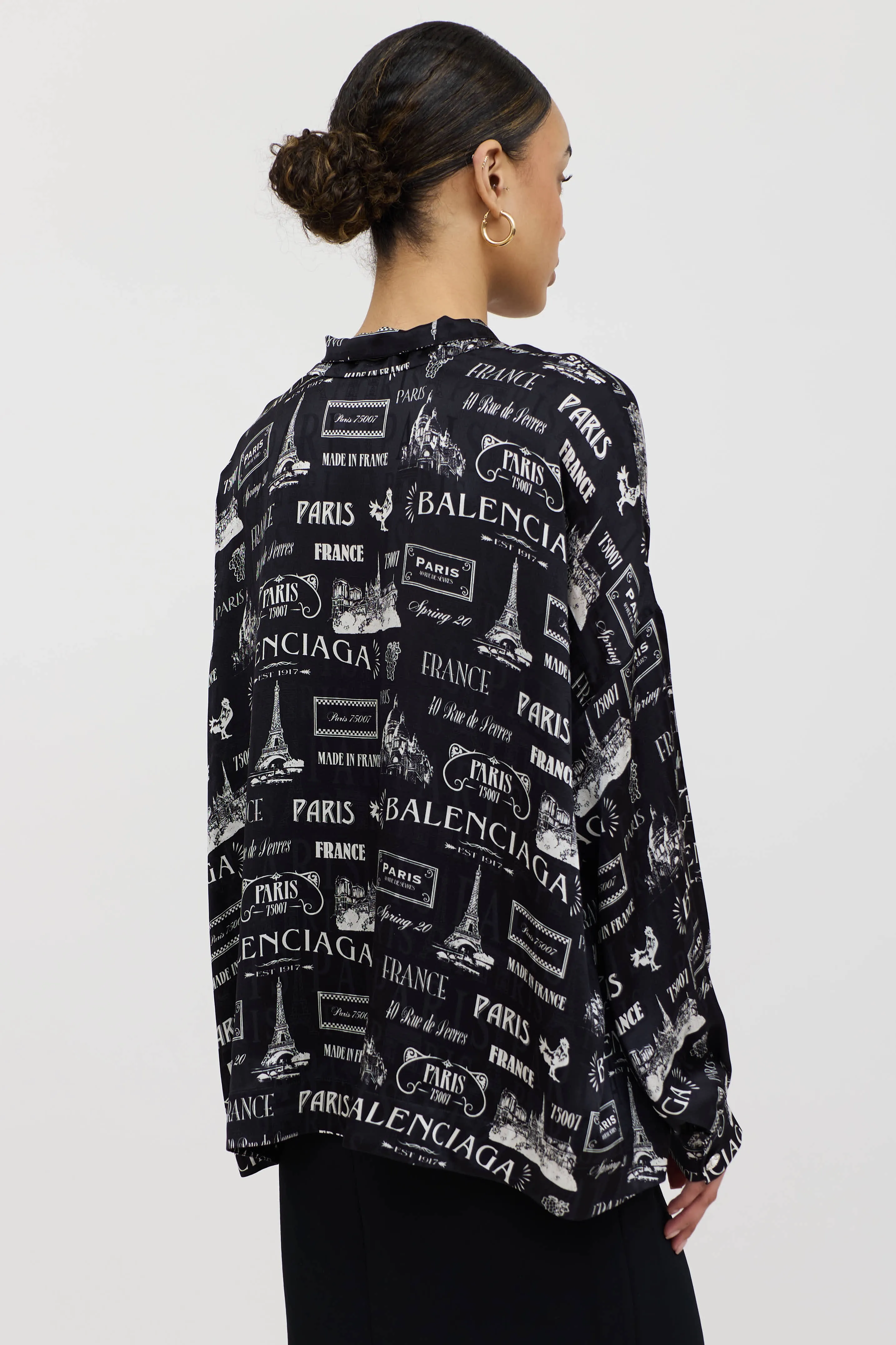 Silk Paris Logo Tie Shirt sold by VSP Consignment product image thumbnail 4