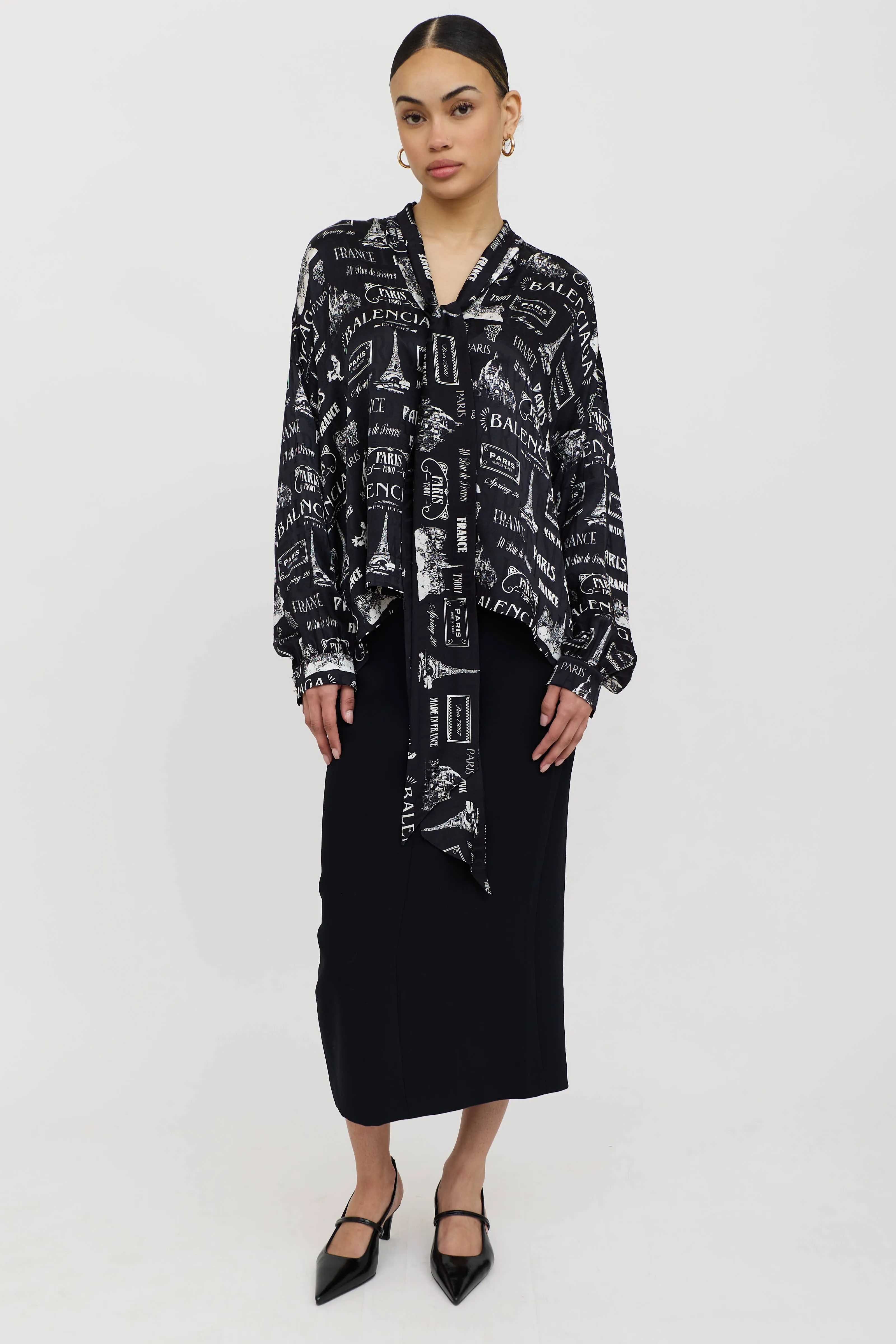 Silk Paris Logo Tie Shirt sold by VSP Consignment product image thumbnail 5