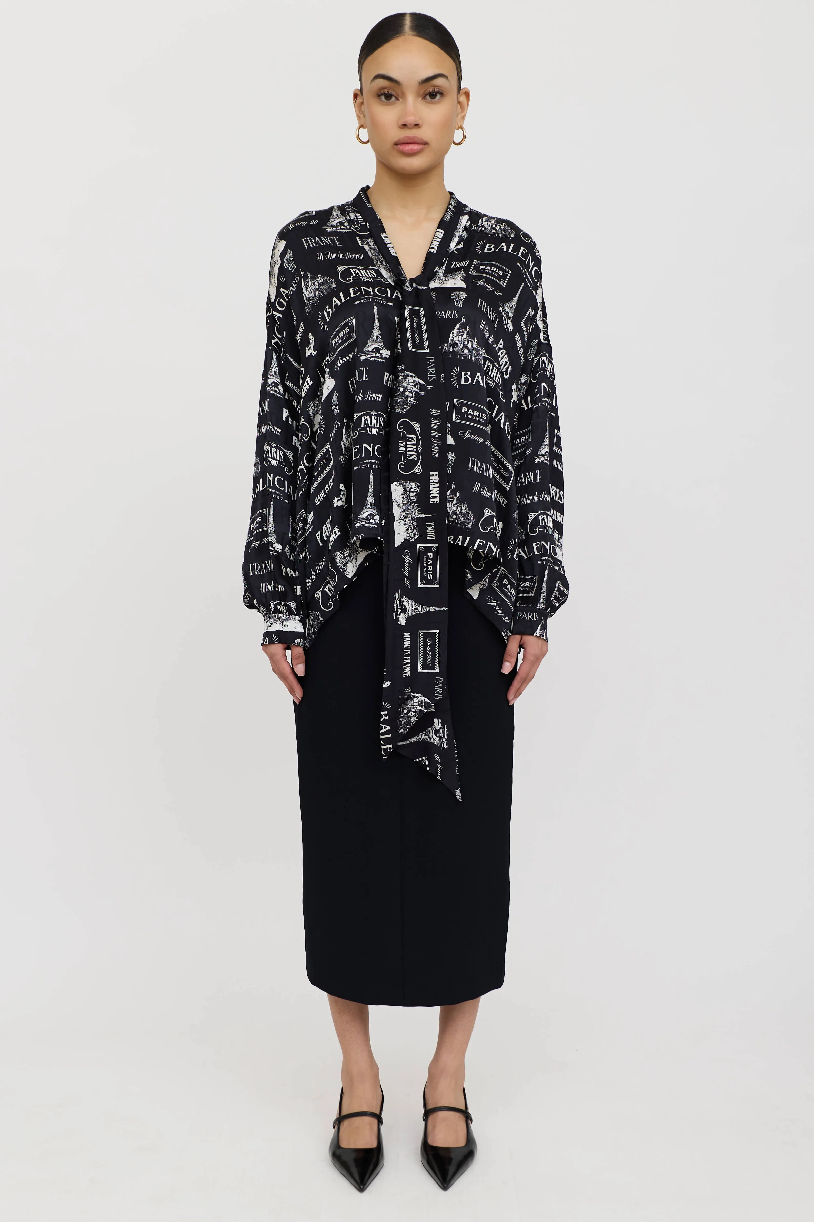 Silk Paris Logo Tie Shirt sold by VSP Consignment product image thumbnail 2