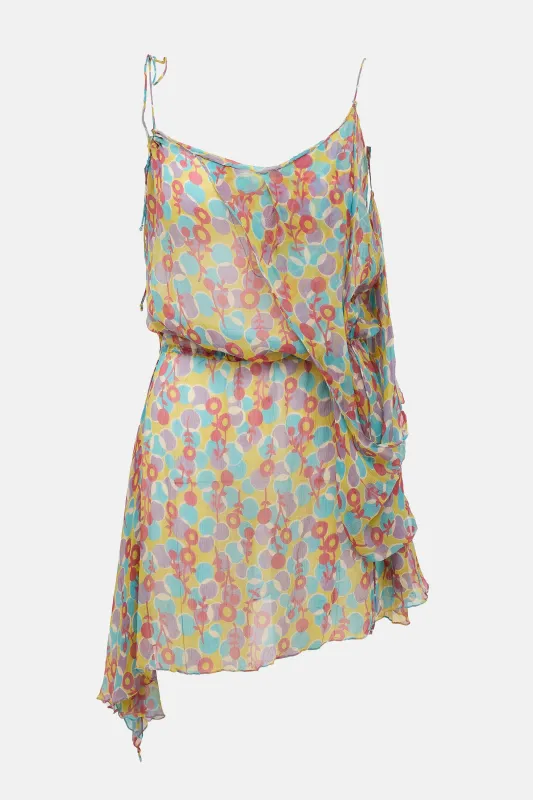 Silk Sheer Floral Dress sold by VSP Consignment