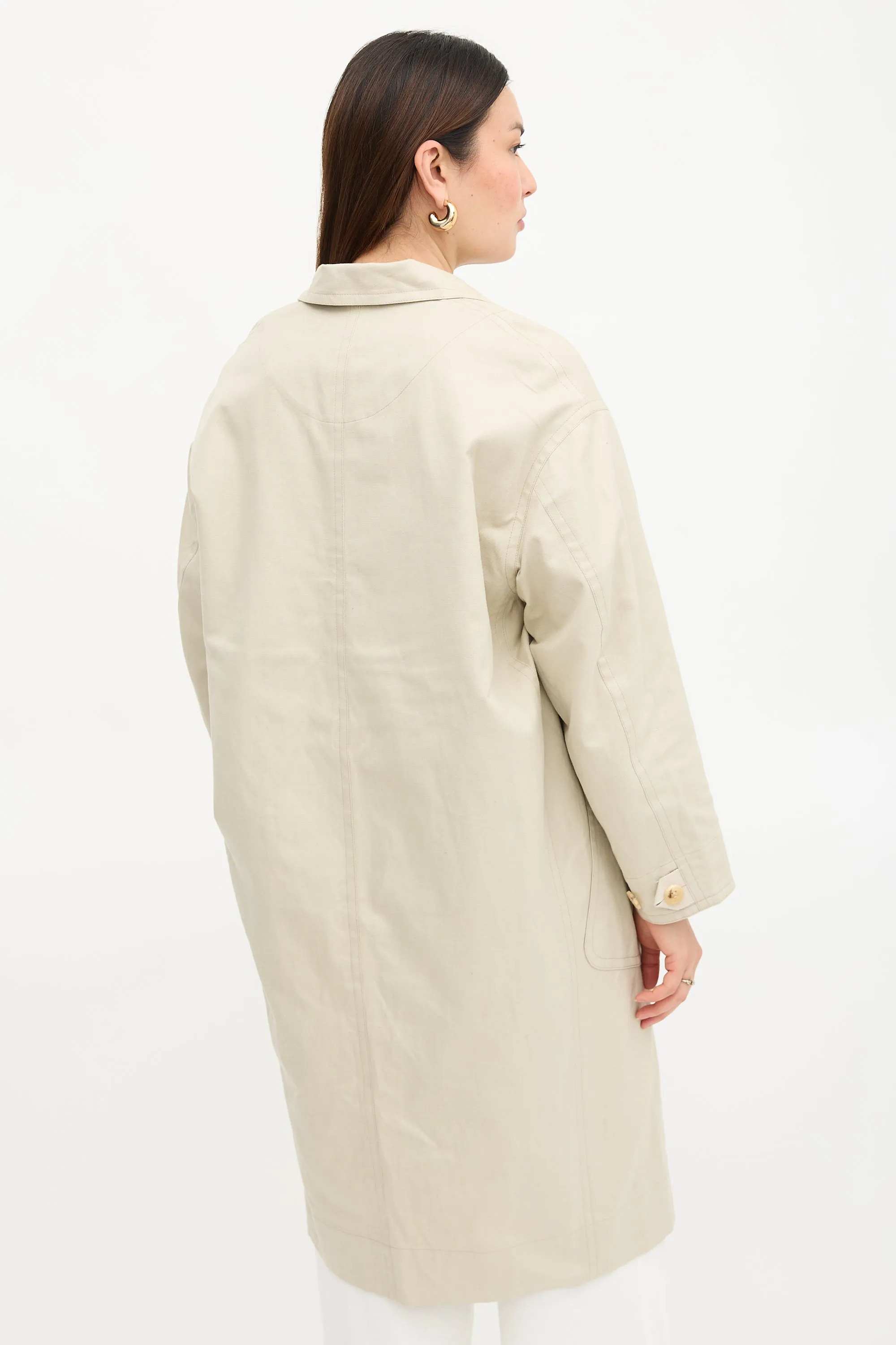 Linen Blend Trench Coat sold by VSP Consignment product image thumbnail 4
