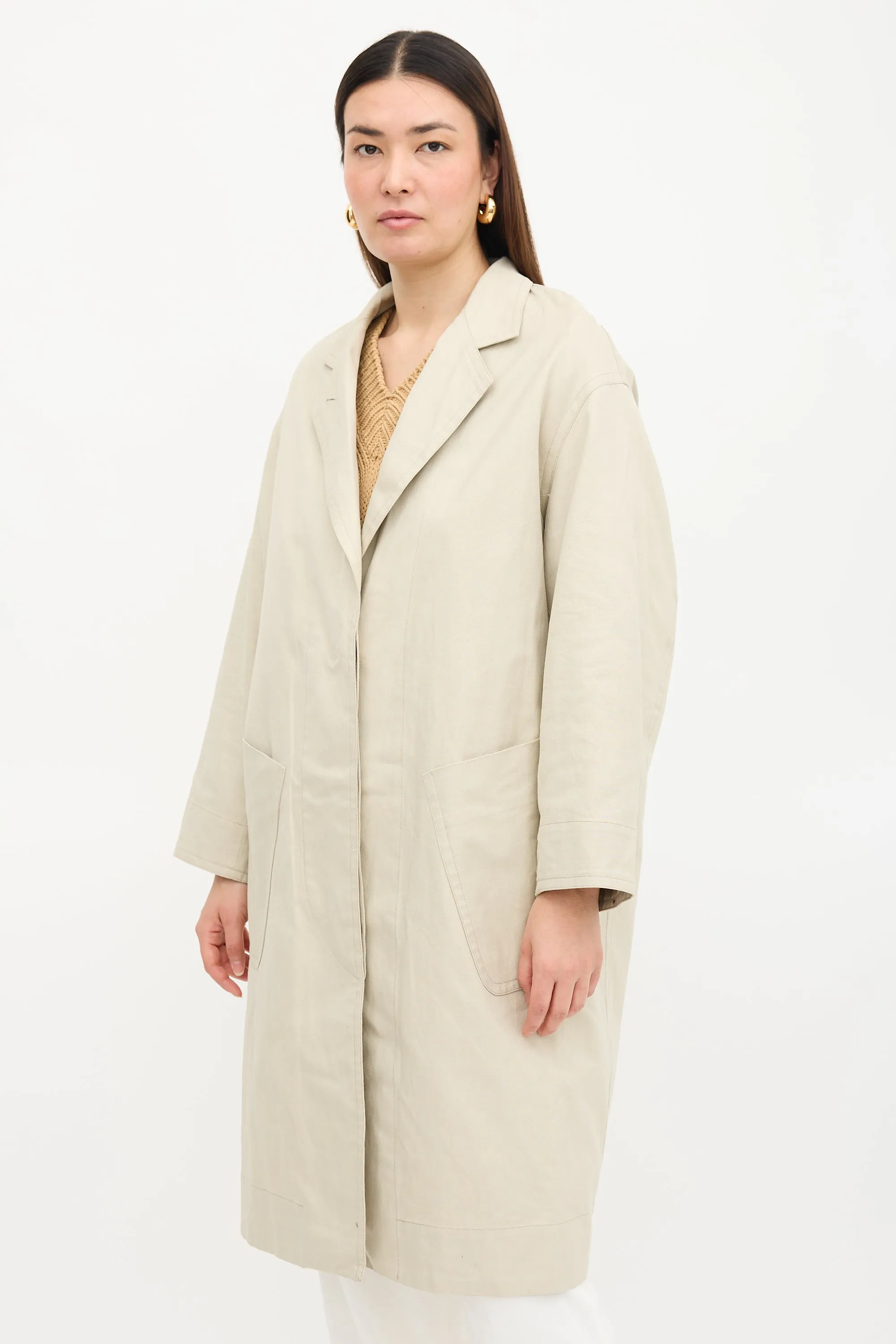 Linen Blend Trench Coat sold by VSP Consignment product image thumbnail 3