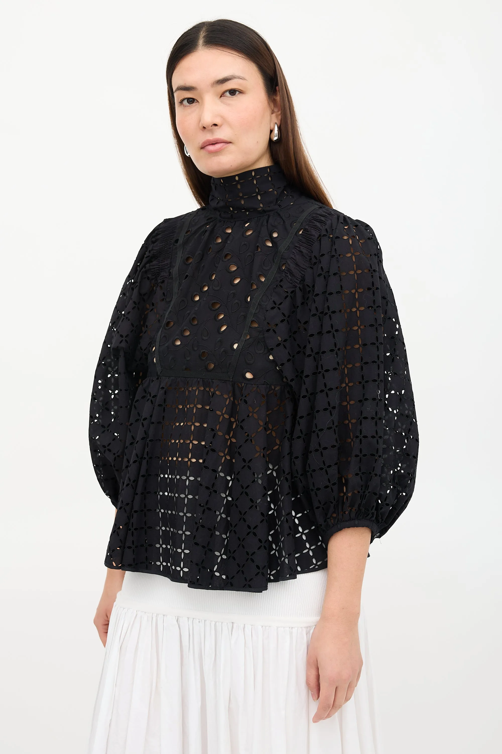 Mock Neck Embroidered Blouse sold by VSP Consignment product image thumbnail 3