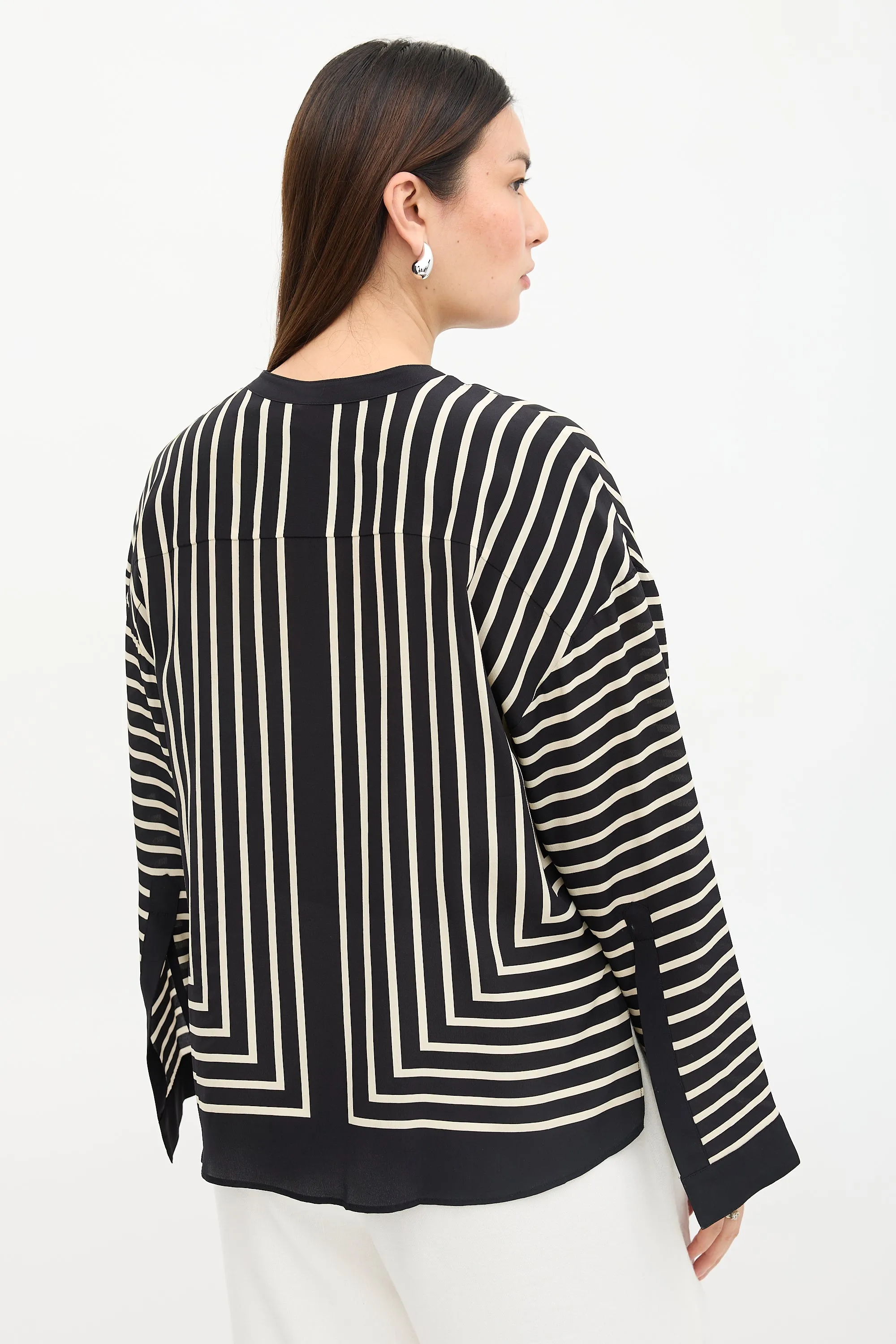 Silk Striped Blouse sold by VSP Consignment product image thumbnail 4