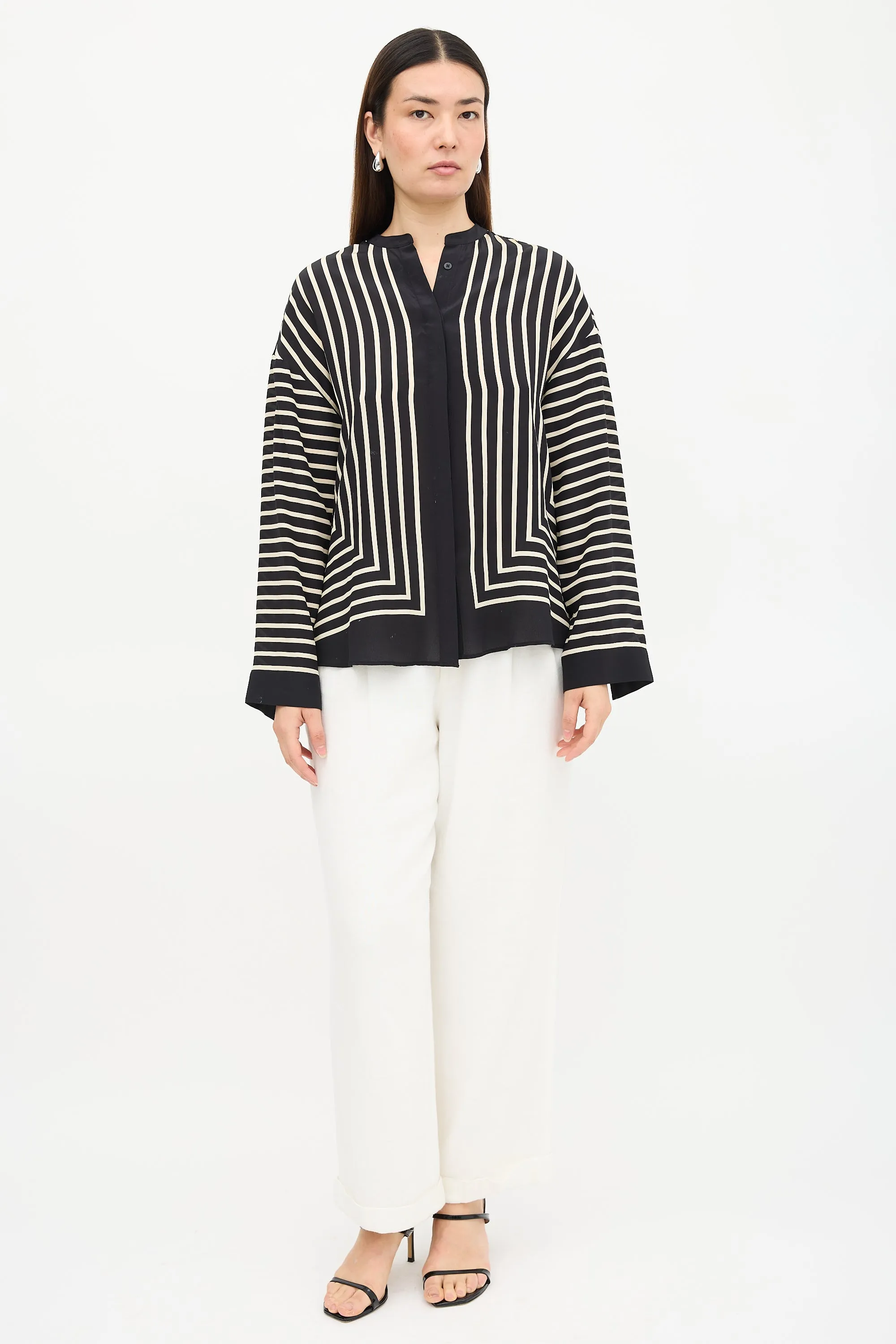 Silk Striped Blouse sold by VSP Consignment product image thumbnail 2