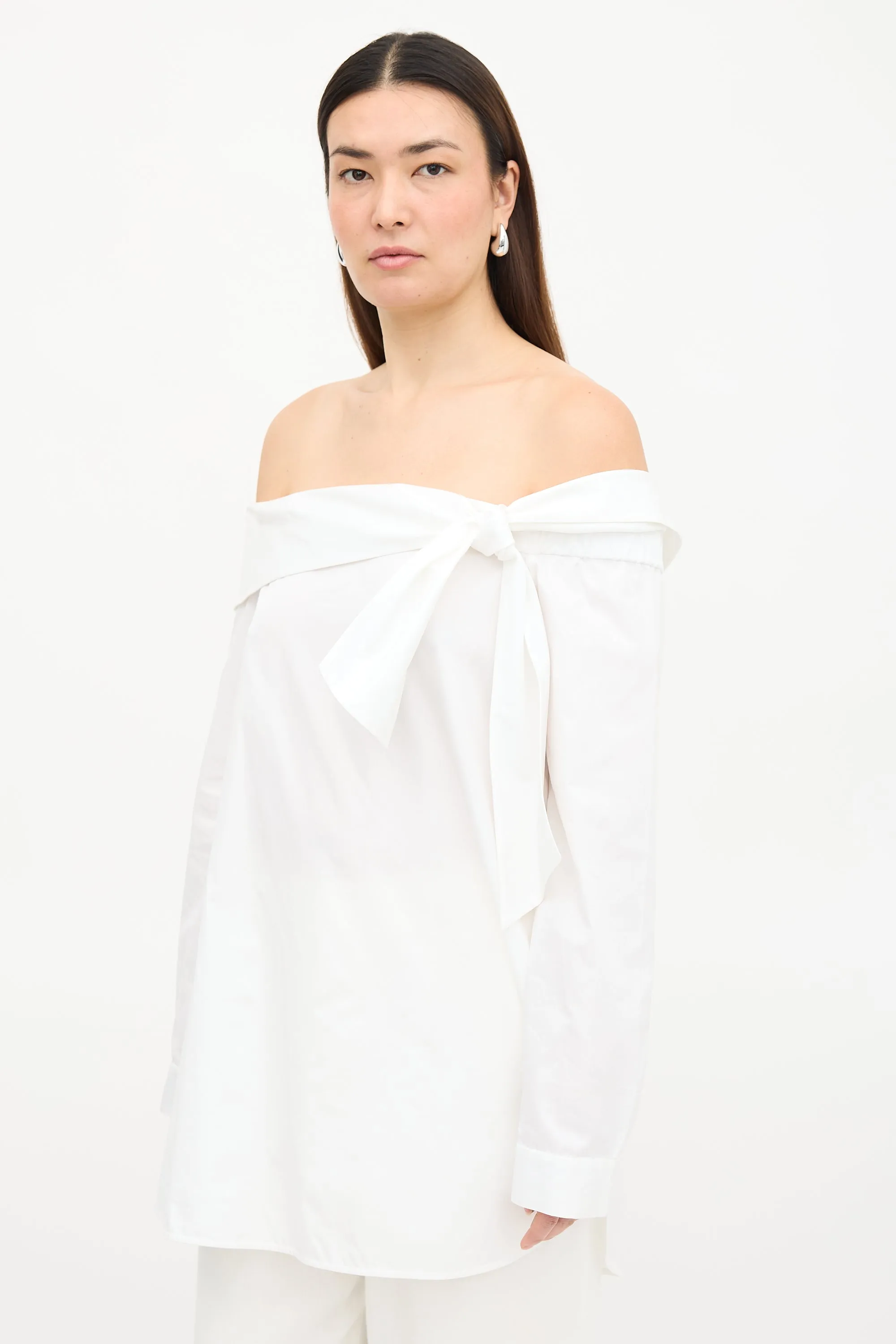 Poplin Off The Shoulder Top sold by VSP Consignment product image thumbnail 3