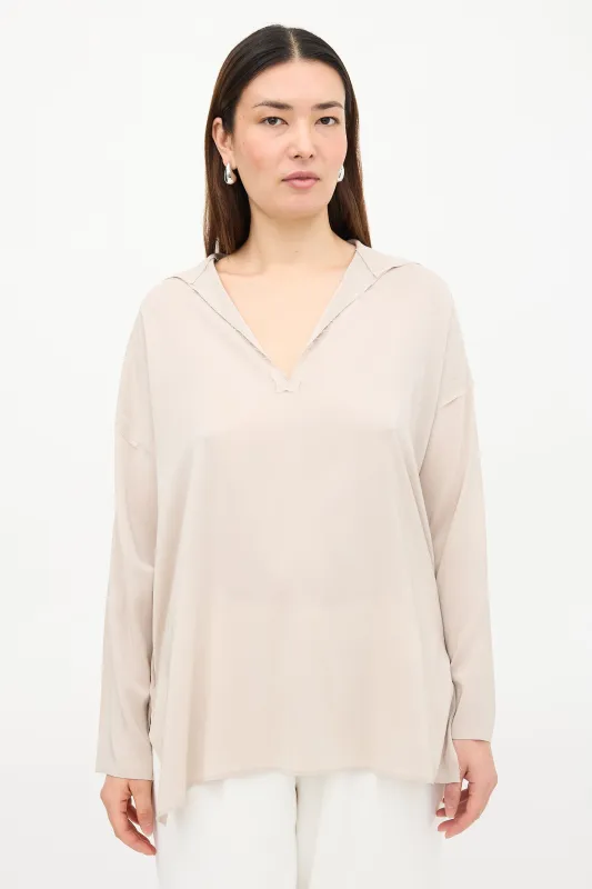 Silk Raw Edge Blouse sold by VSP Consignment