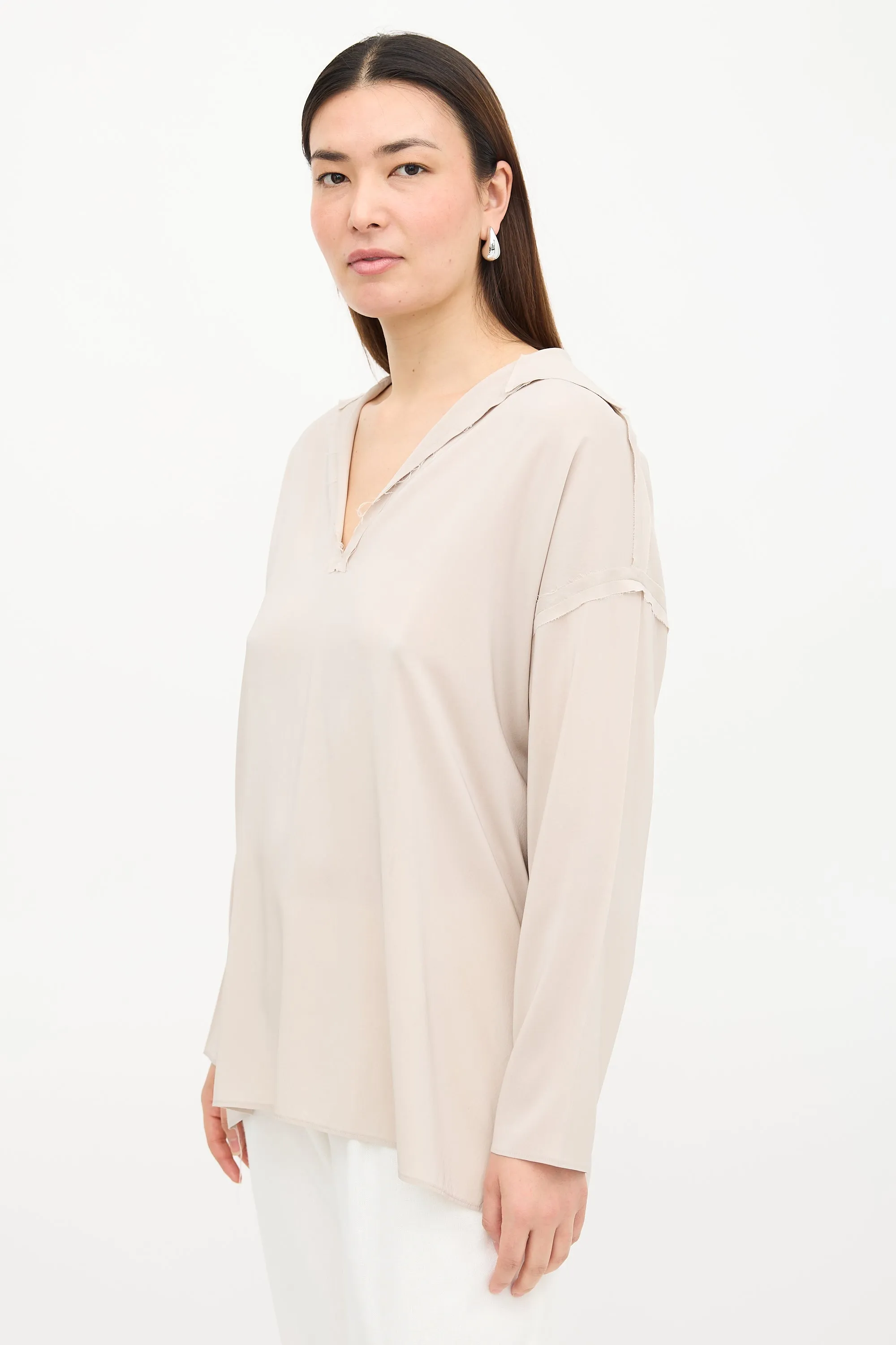 Silk Raw Edge Blouse sold by VSP Consignment product image thumbnail 3