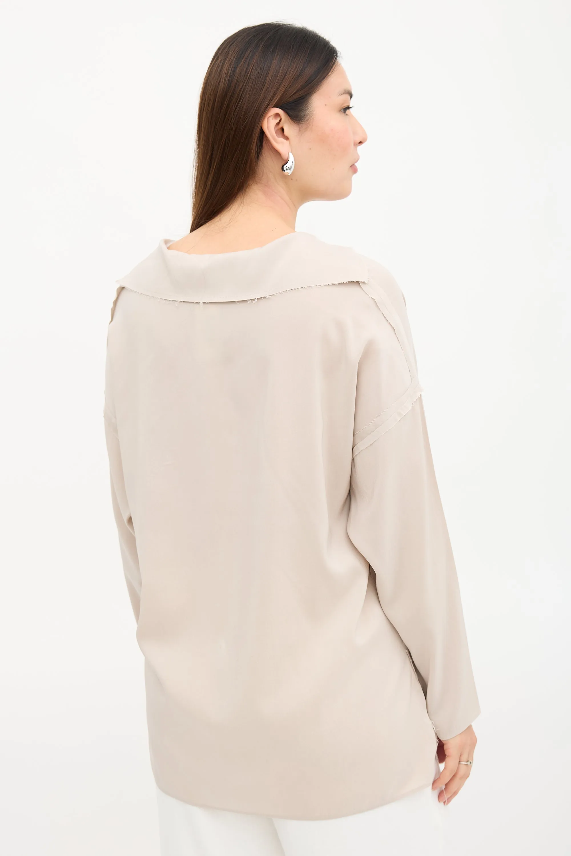 Silk Raw Edge Blouse sold by VSP Consignment product image thumbnail 4