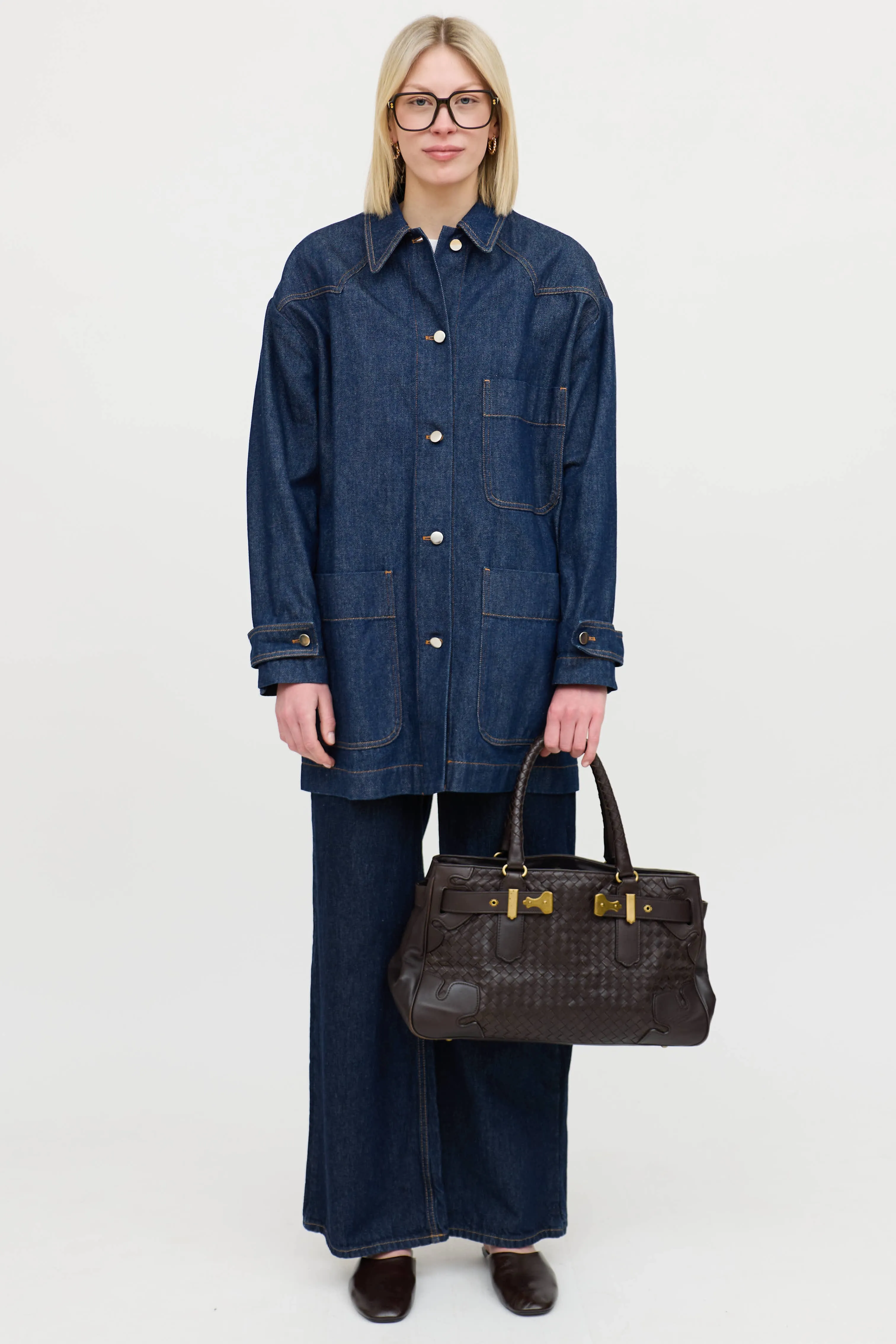 Leather Intrecciato Tote Bag sold by VSP Consignment product image thumbnail 4