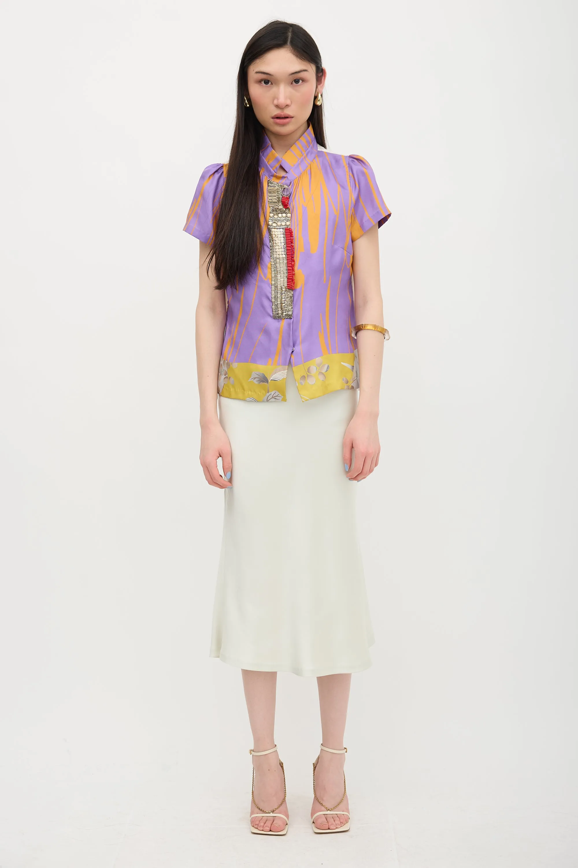 Silk Beaded Shirt sold by VSP Consignment product image thumbnail 2