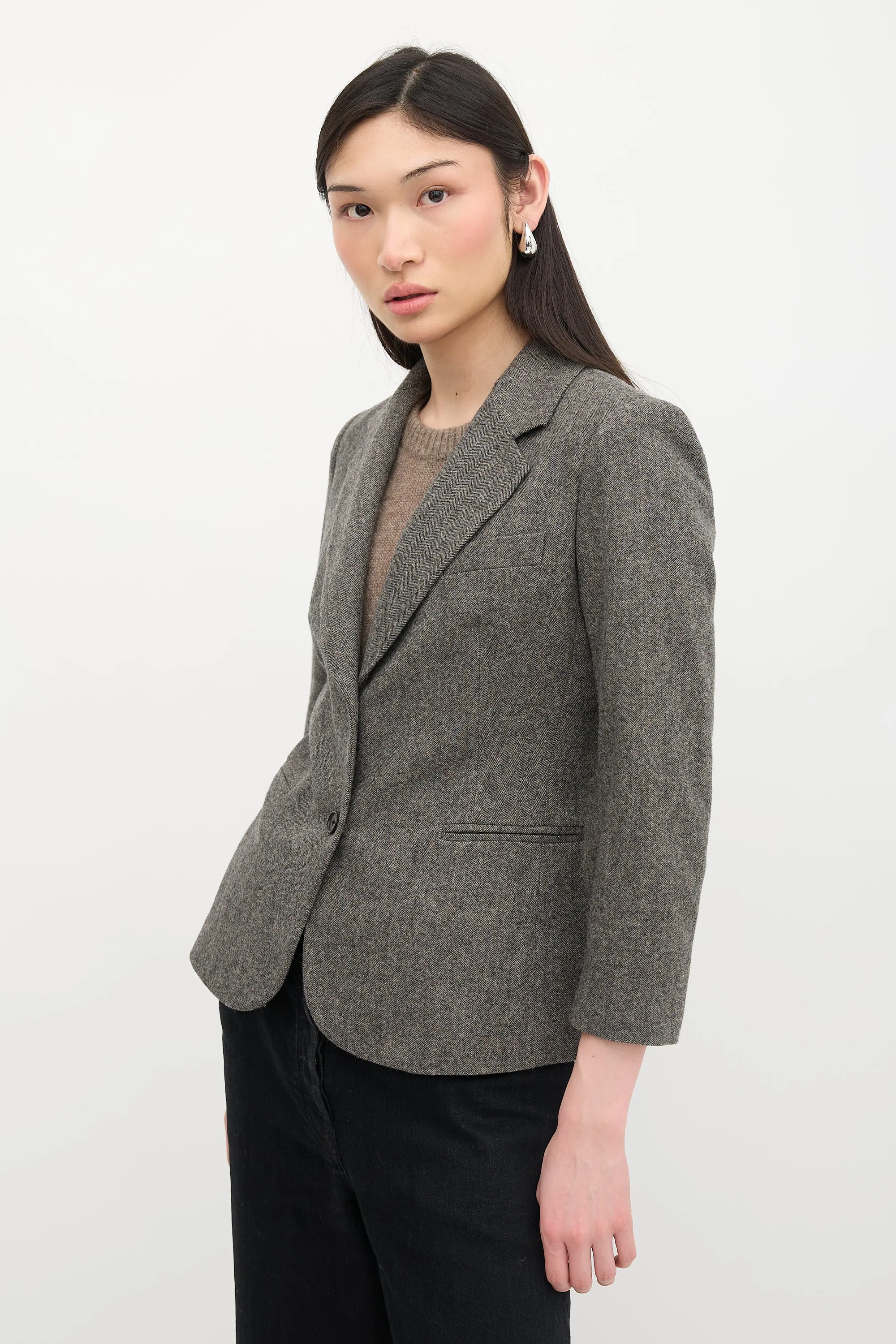 Wool Herringbone Blazer sold by VSP Consignment product image thumbnail 3