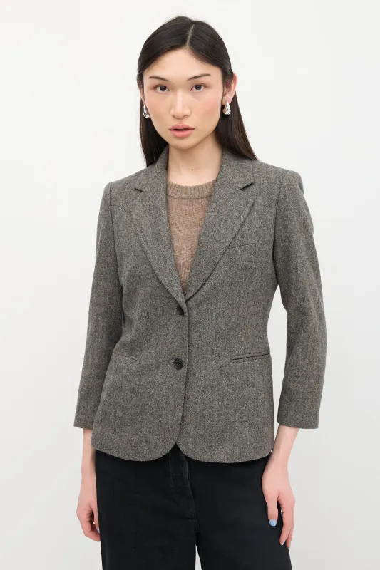 Wool Herringbone Blazer sold by VSP Consignment
