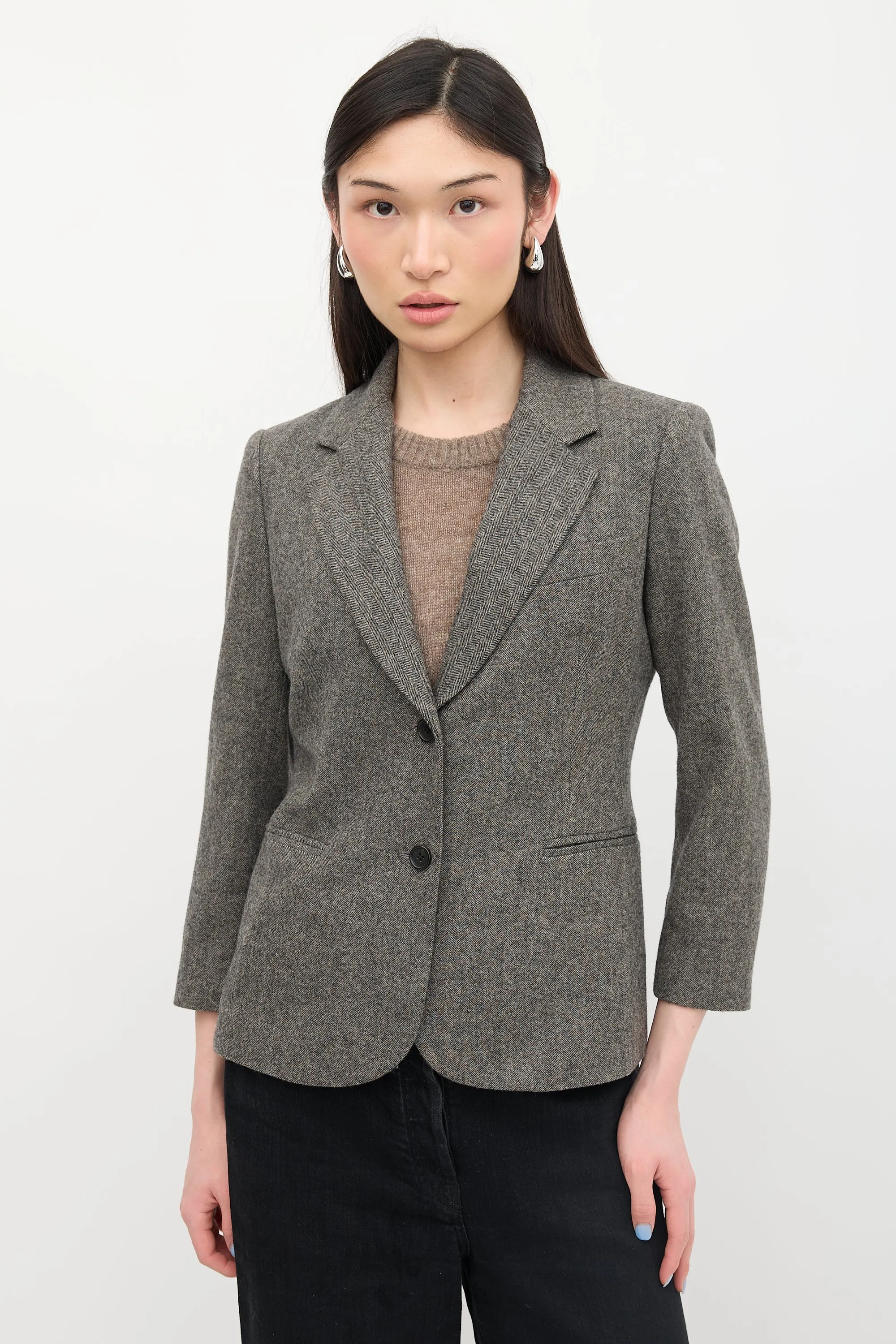 Wool Herringbone Blazer sold by VSP Consignment