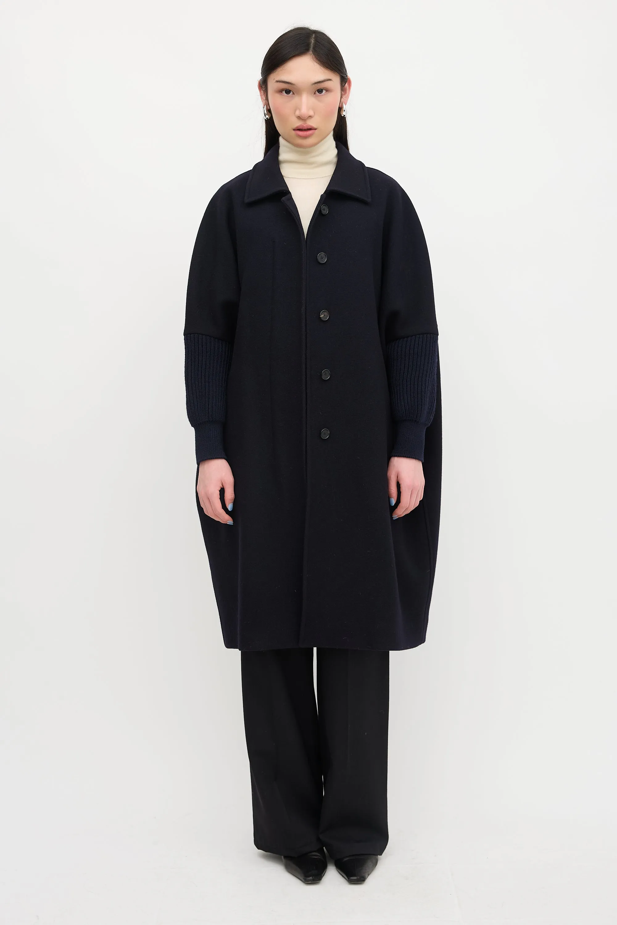 Wool Ribbed Sleeve Coat sold by VSP Consignment product image thumbnail 2