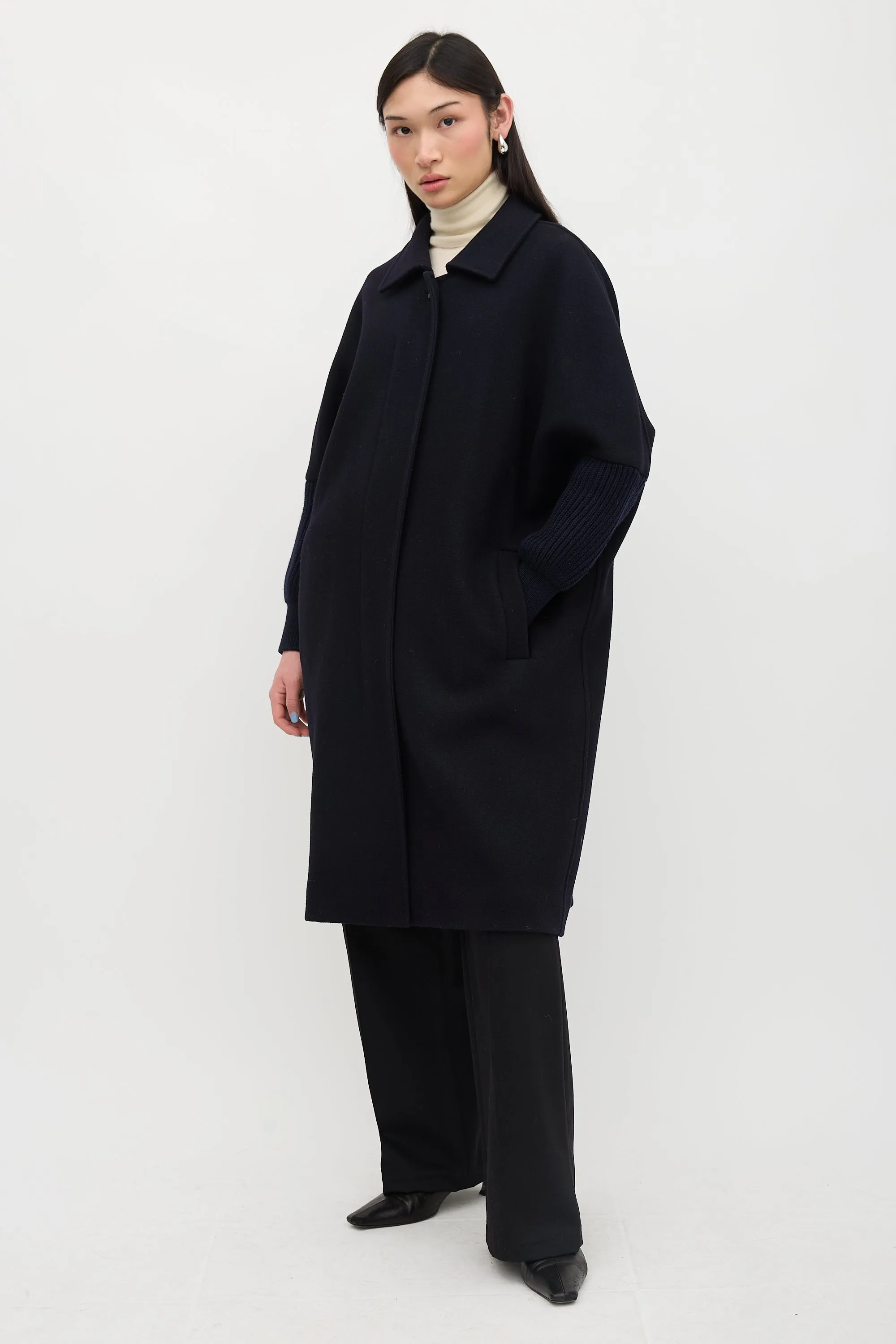 Wool Ribbed Sleeve Coat sold by VSP Consignment product image thumbnail 3