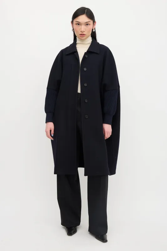 Wool Ribbed Sleeve Coat sold by VSP Consignment