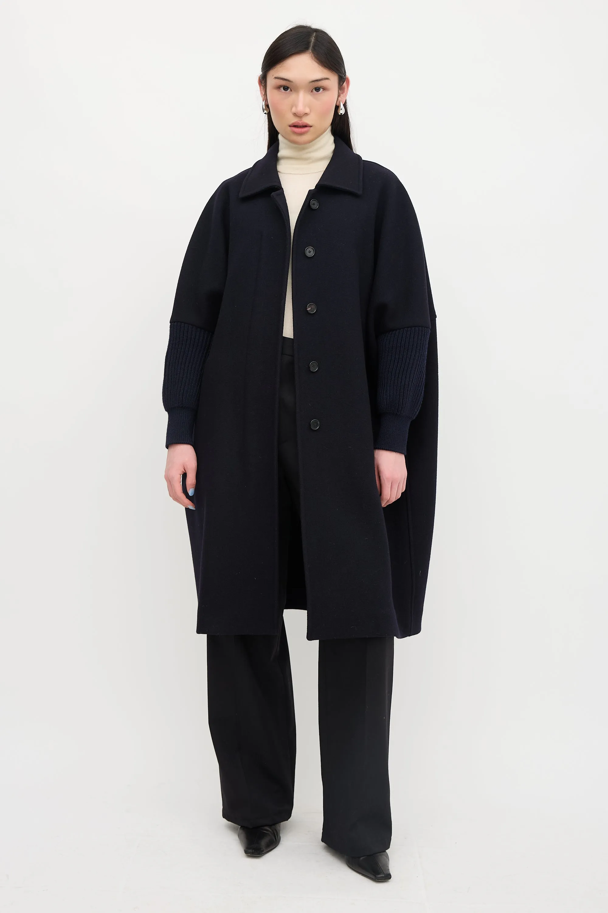 Wool Ribbed Sleeve Coat sold by VSP Consignment