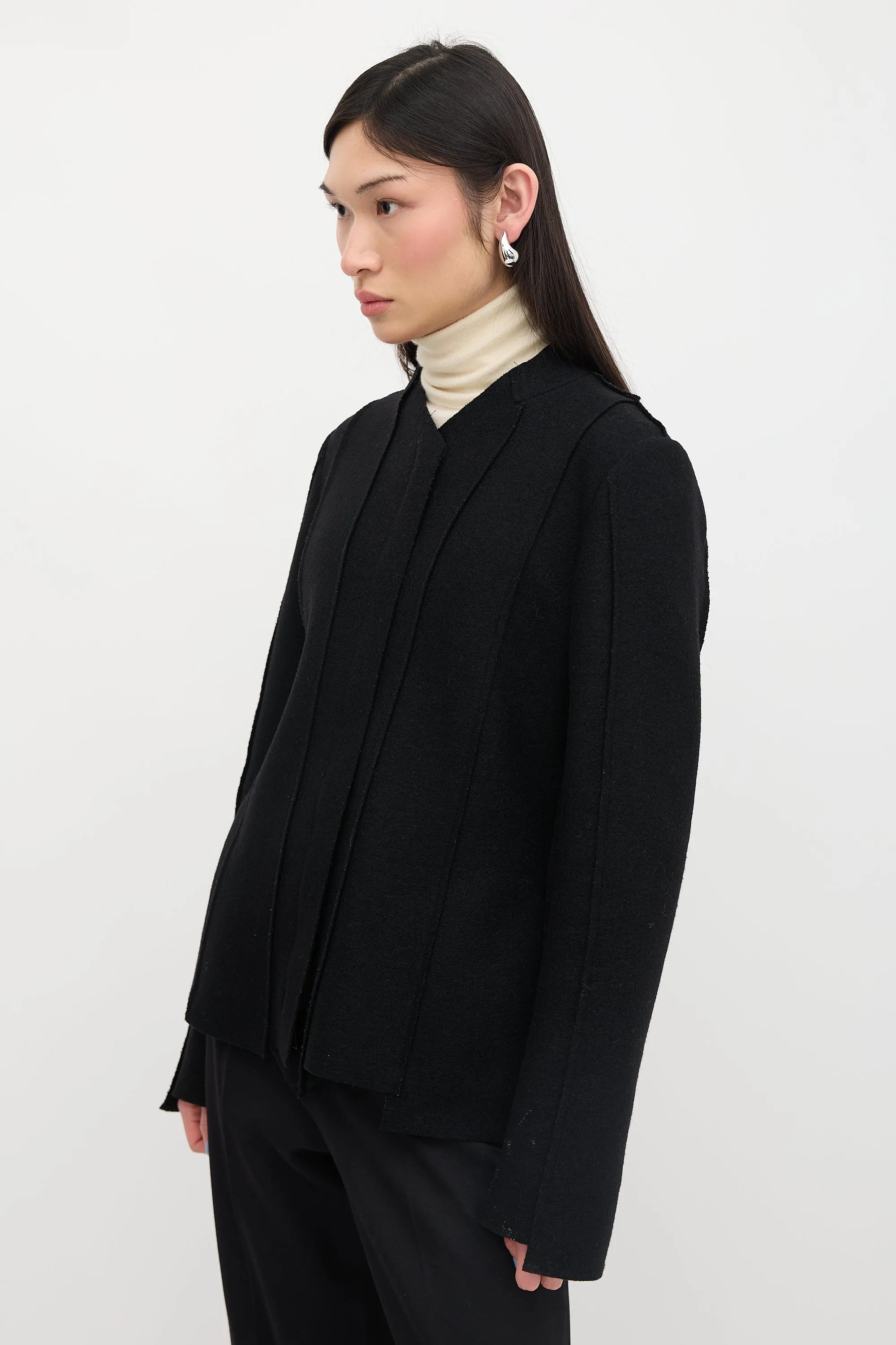 Felted Wool Zip Jacket sold by VSP Consignment product image thumbnail 3