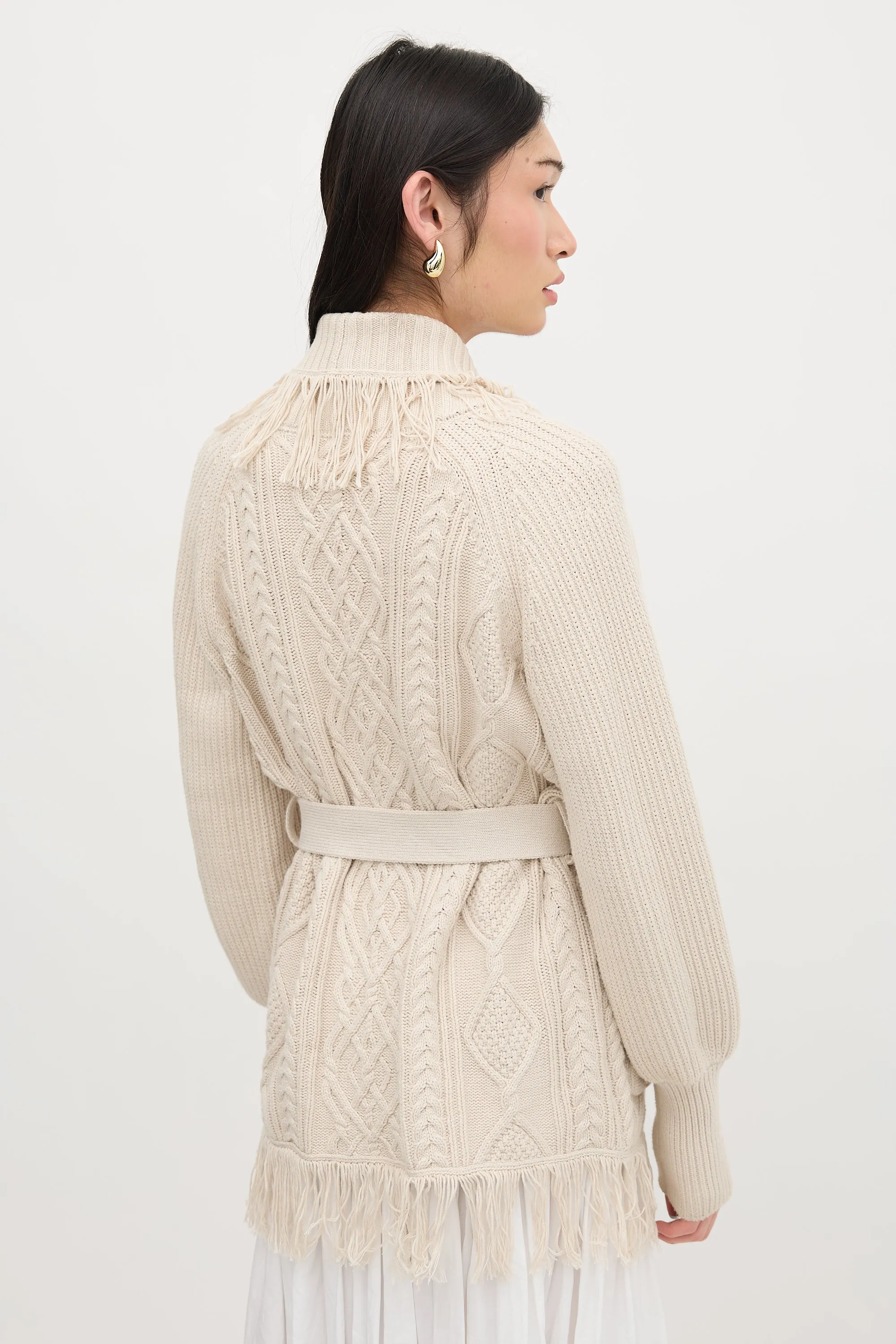 Cable Knit Fringe Cardigan sold by VSP Consignment product image thumbnail 4