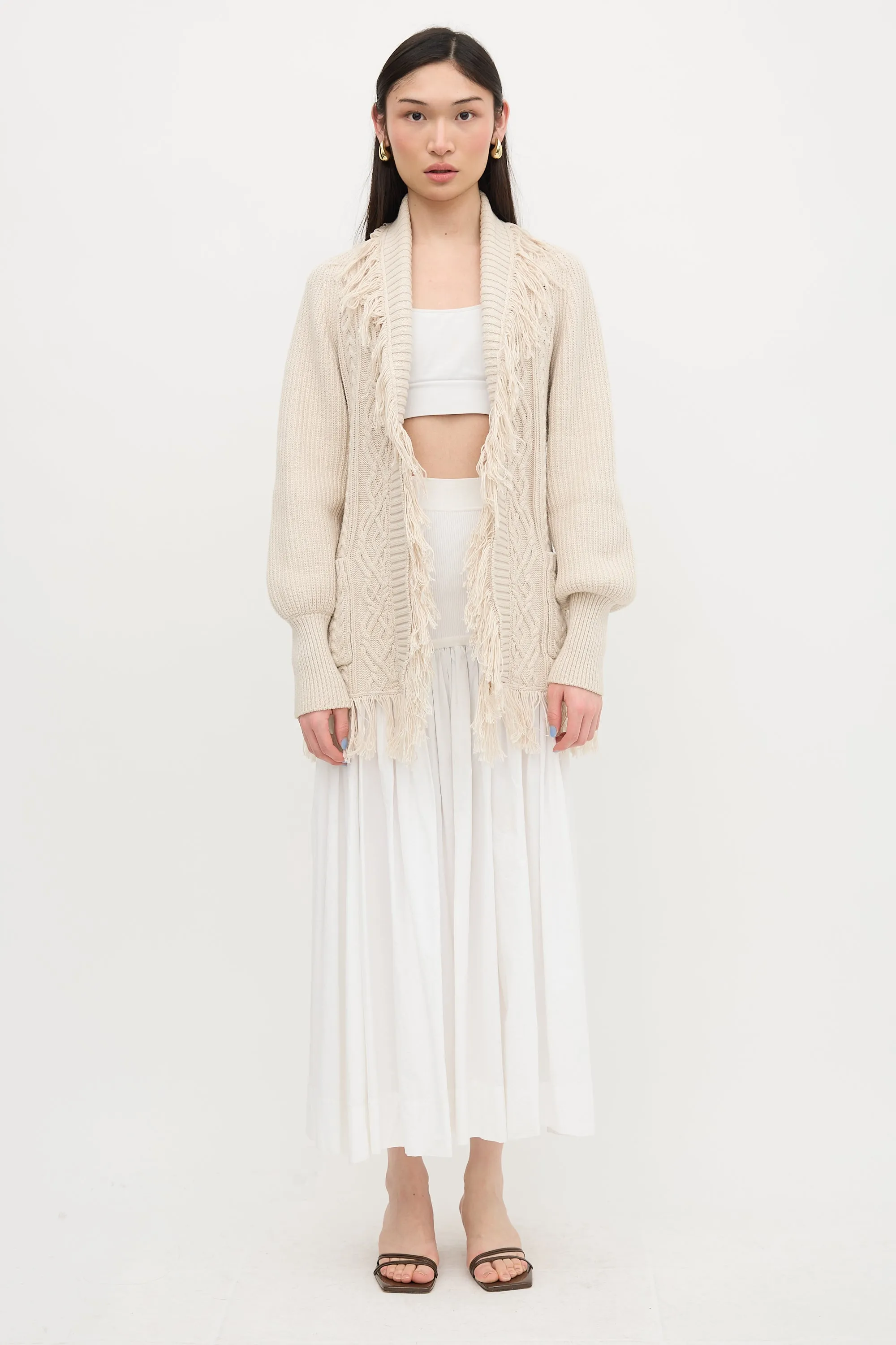 Cable Knit Fringe Cardigan sold by VSP Consignment product image thumbnail 2