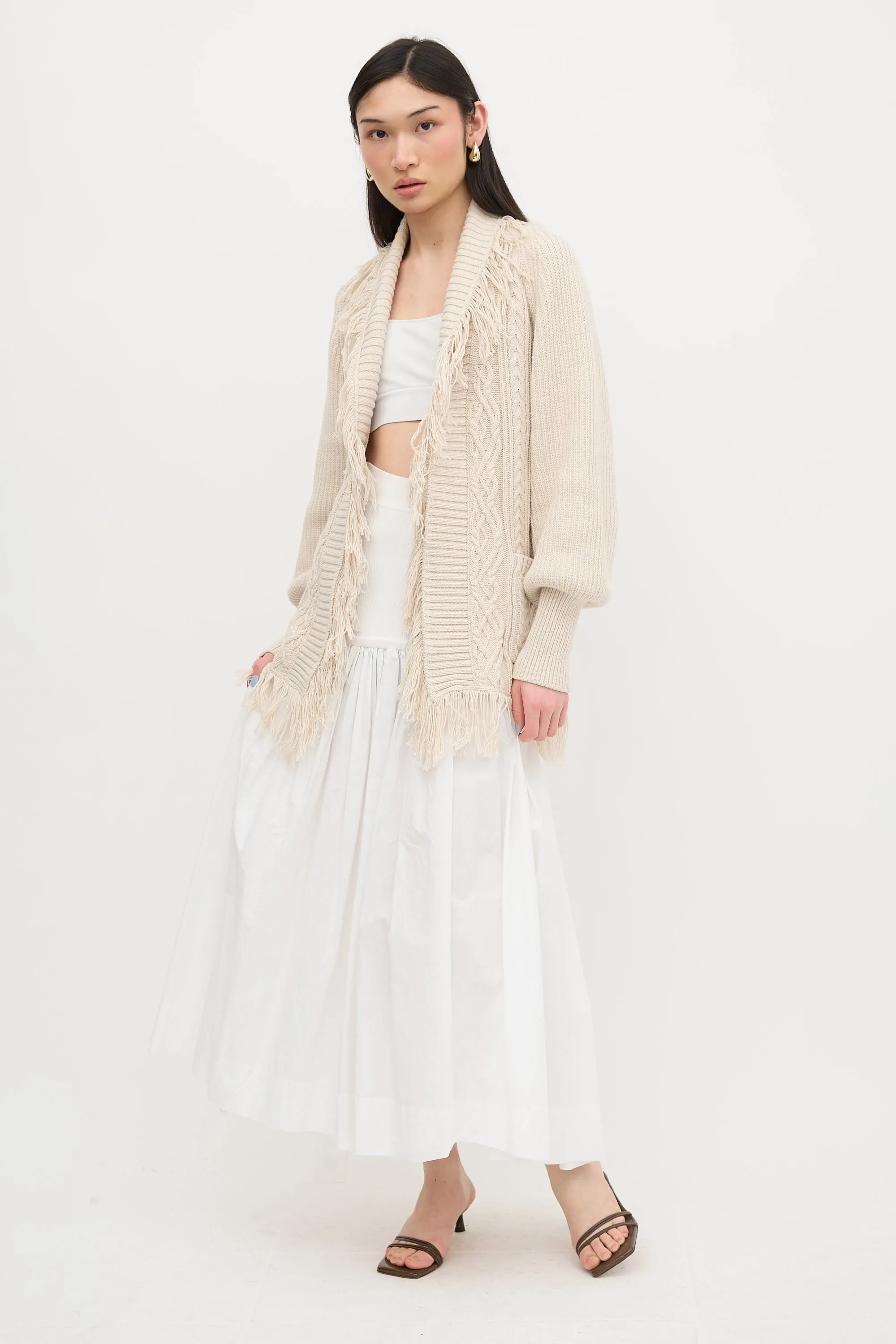 Cable Knit Fringe Cardigan sold by VSP Consignment product image thumbnail 3