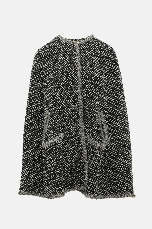 Tweed Patterned Cape sold by VSP Consignment