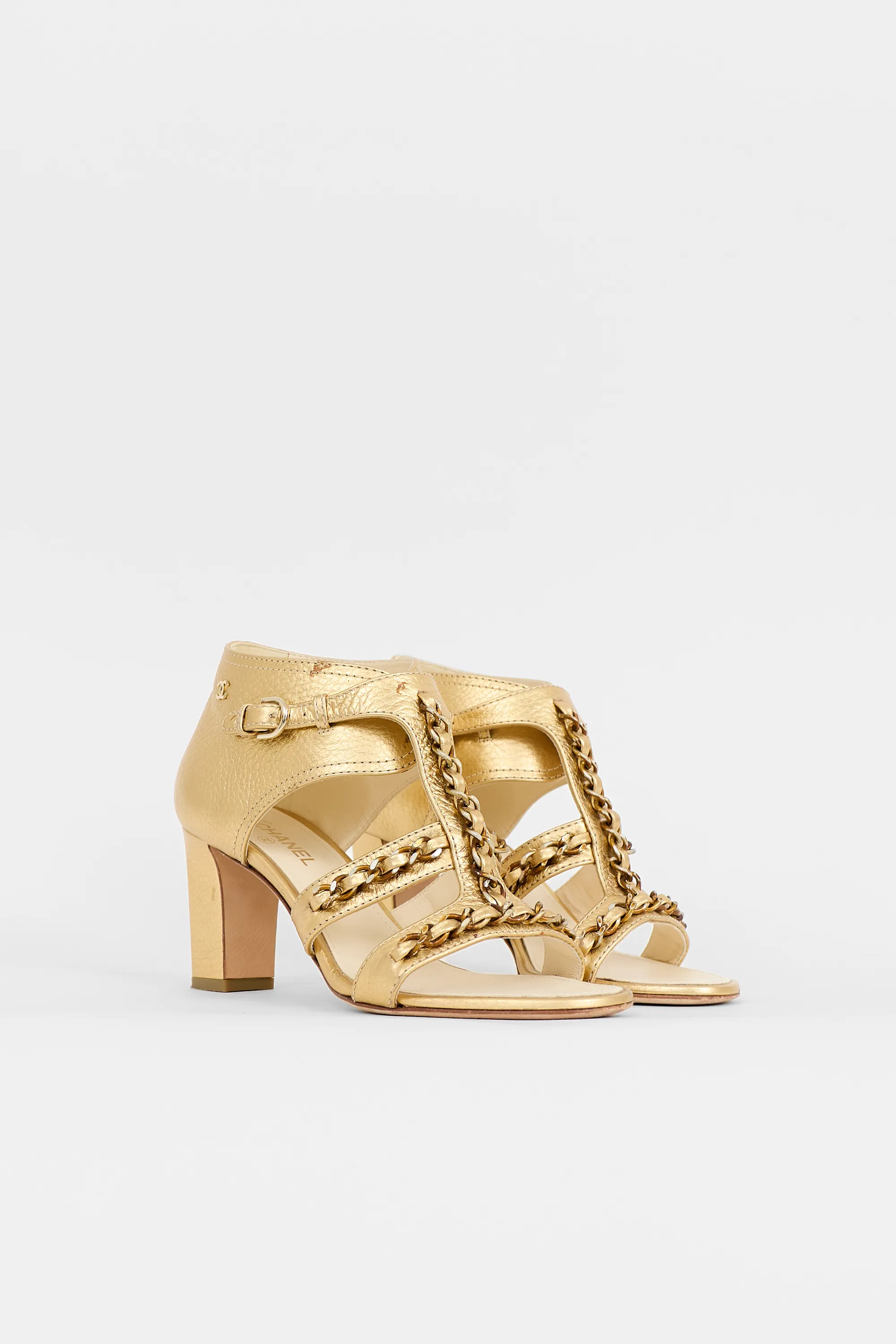 Leather CC Chain Cage Sandal sold by VSP Consignment product image thumbnail 3