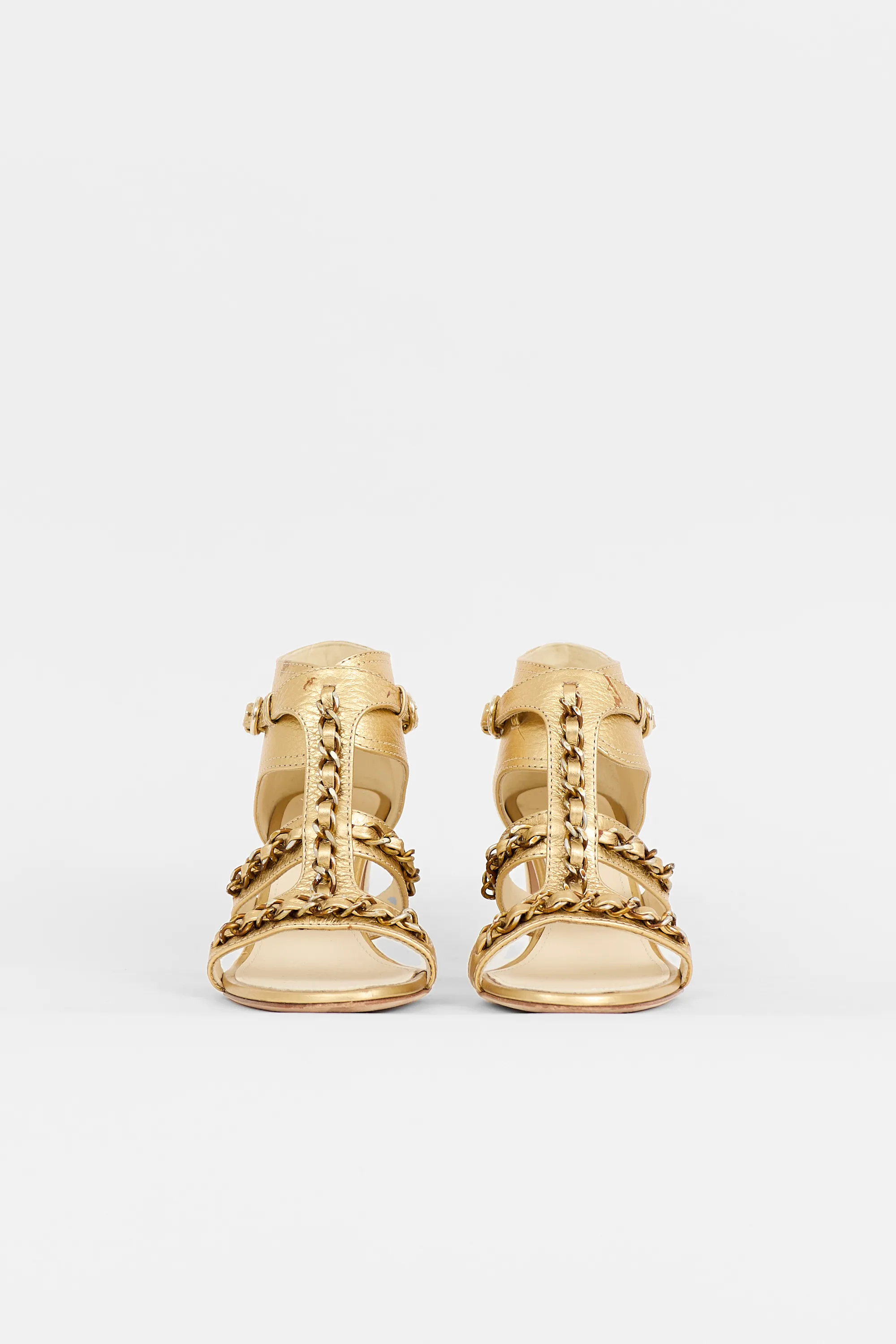 Leather CC Chain Cage Sandal sold by VSP Consignment product image thumbnail 4